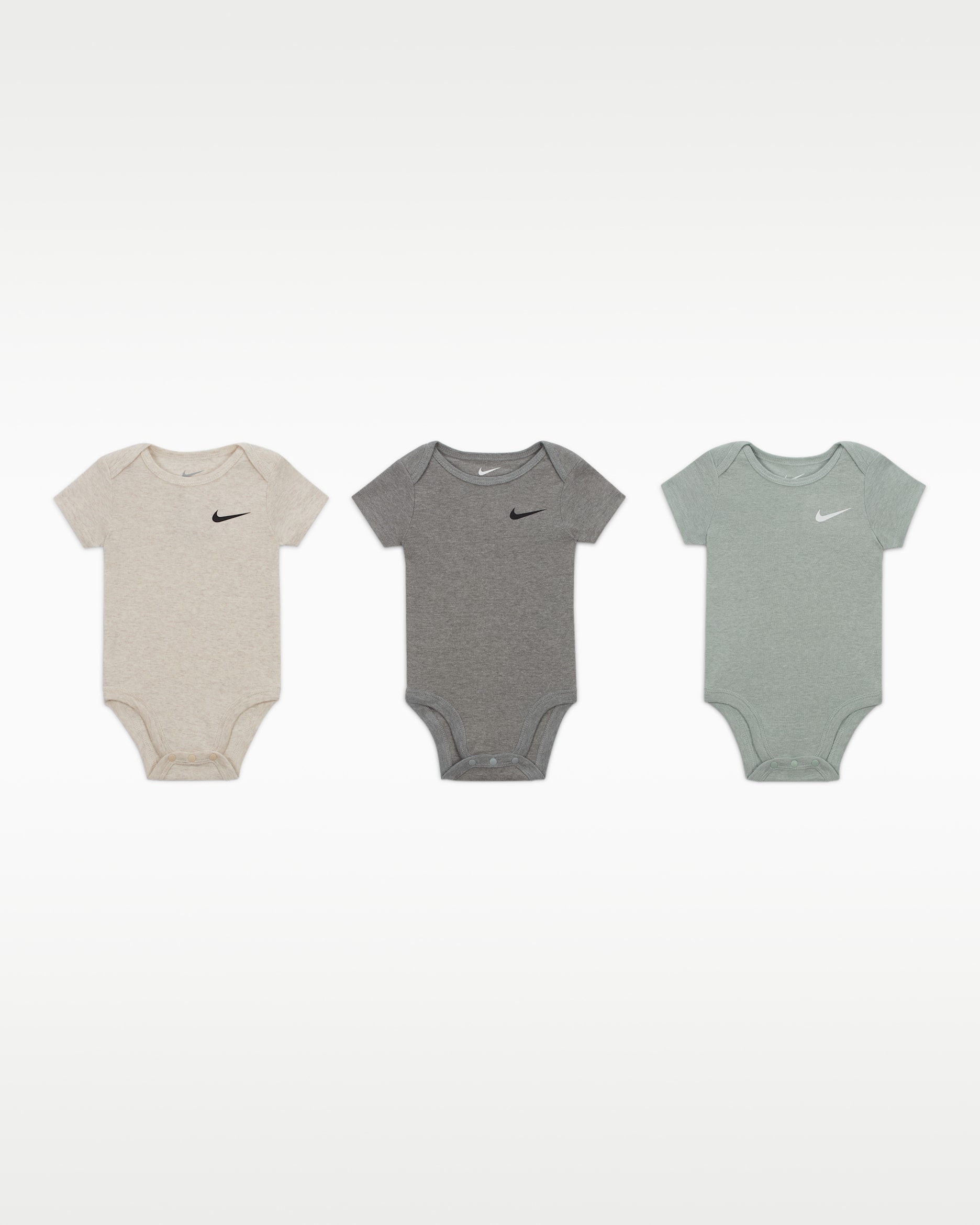 Nike Mini Me Baby (0-6M) Bodysuits (3-Pack) - Mica Green