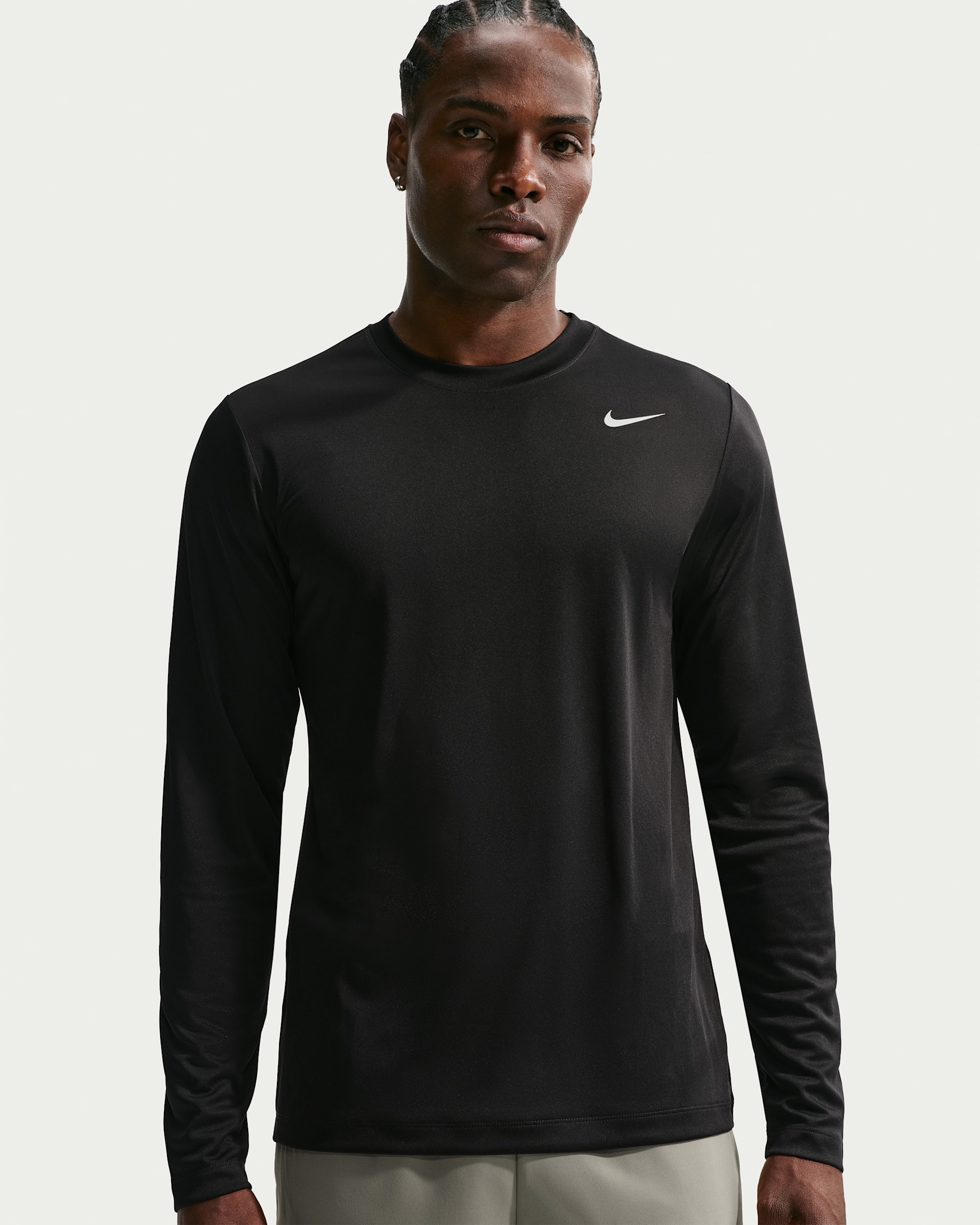 Nike Flex Dri-FIT hosszú ujjú férfi edzőfelső - Fekete/Matte Silver