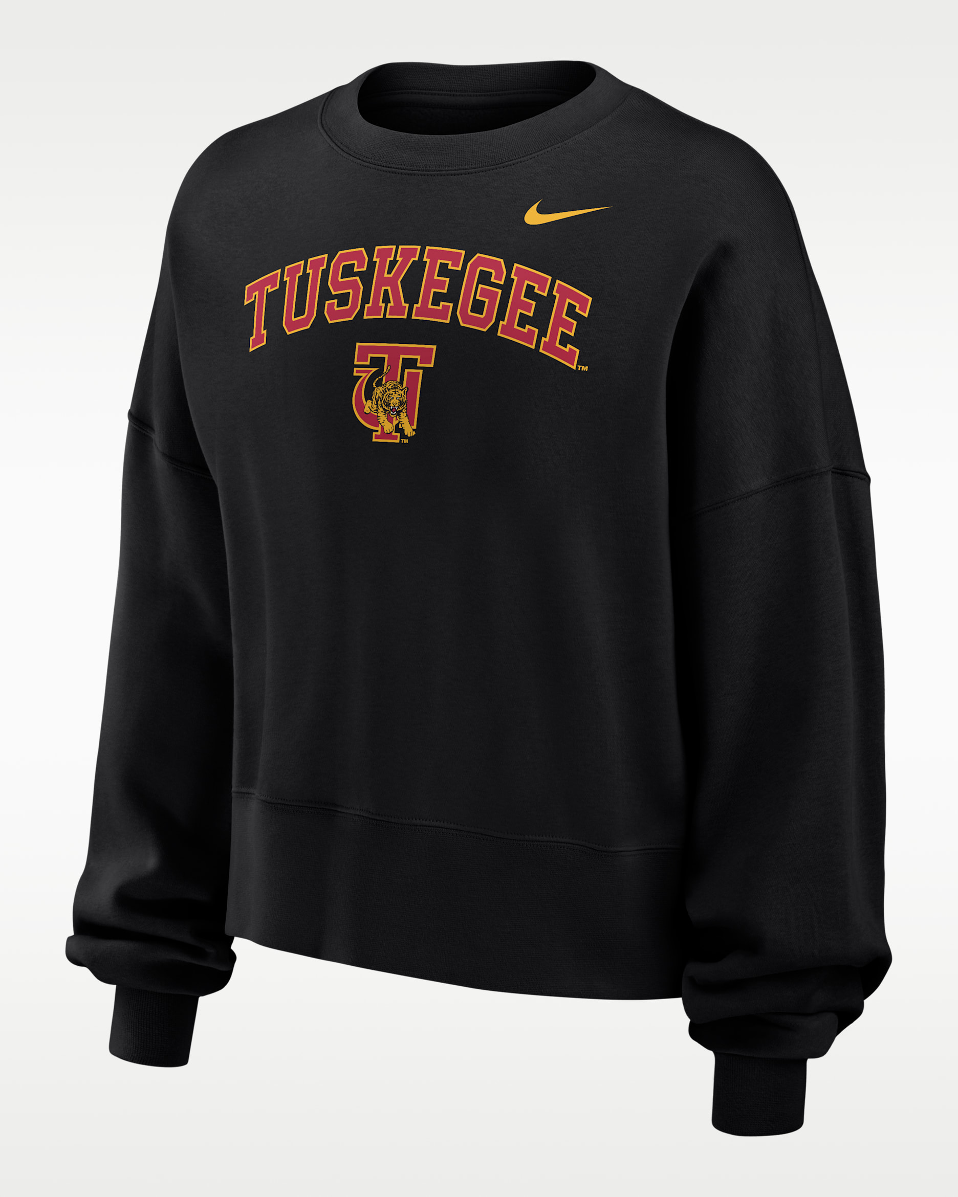 Nike College (Tuskegee University) Women's Phoenix Fleece Crewneck Sweatshirt - Black