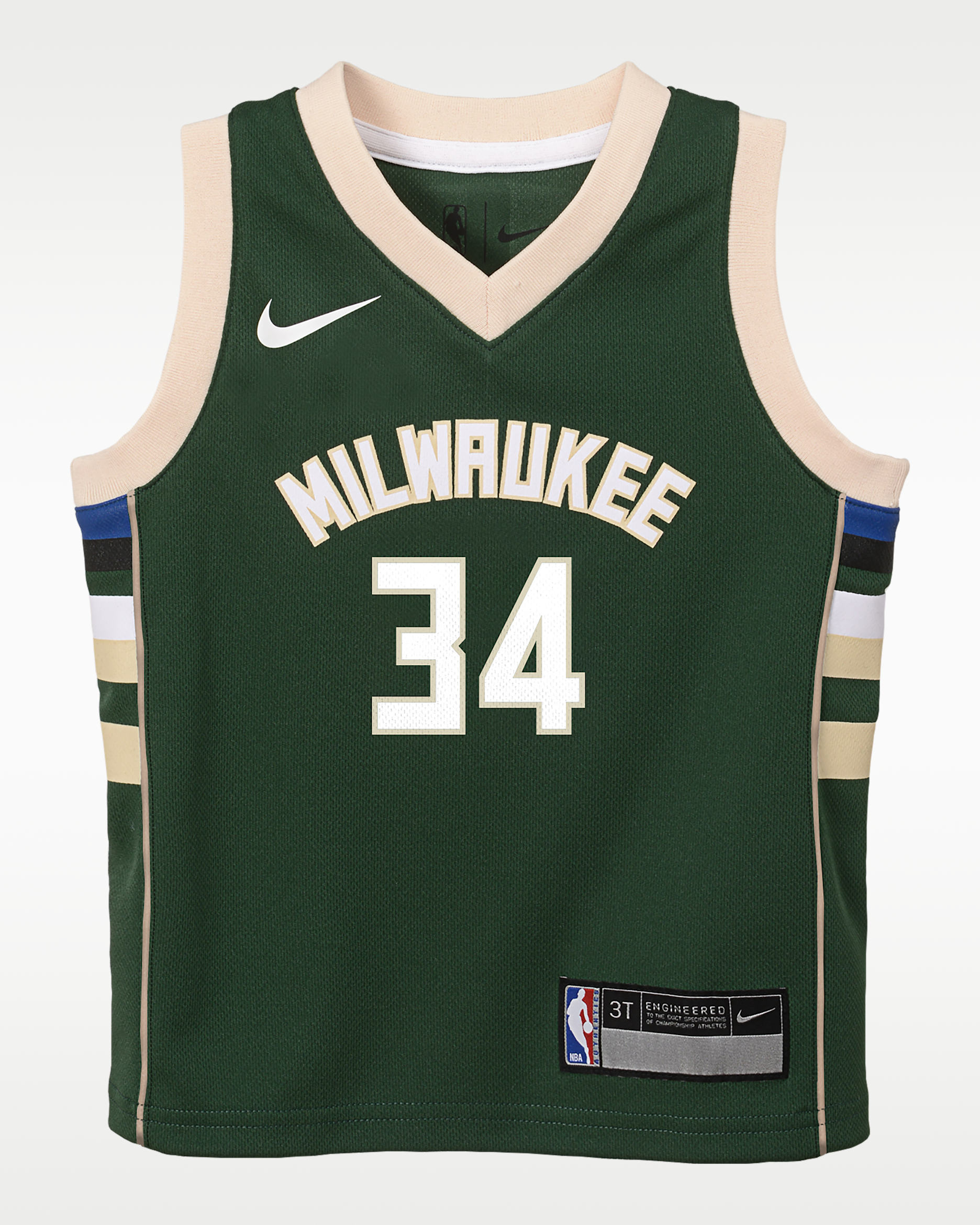 Jersey Nike NBA Swingman para niños pequeños (2T) Giannis Antetokounmpo Milwaukee Bucks Icon Edition - Verde cazador