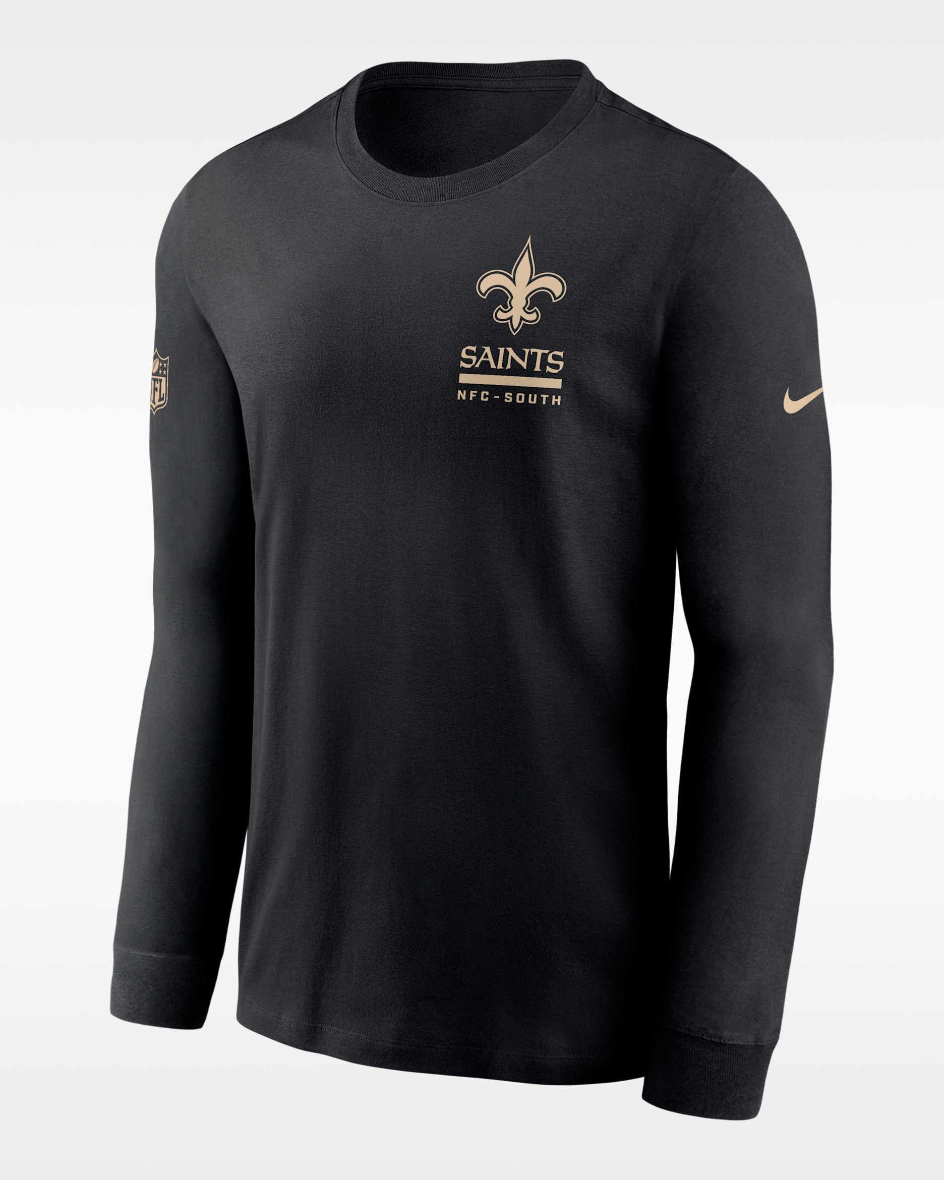 Playera de manga larga Nike Dri-FIT de la NFL para hombre New Orleans Saints Sideline Team Issue - Negro