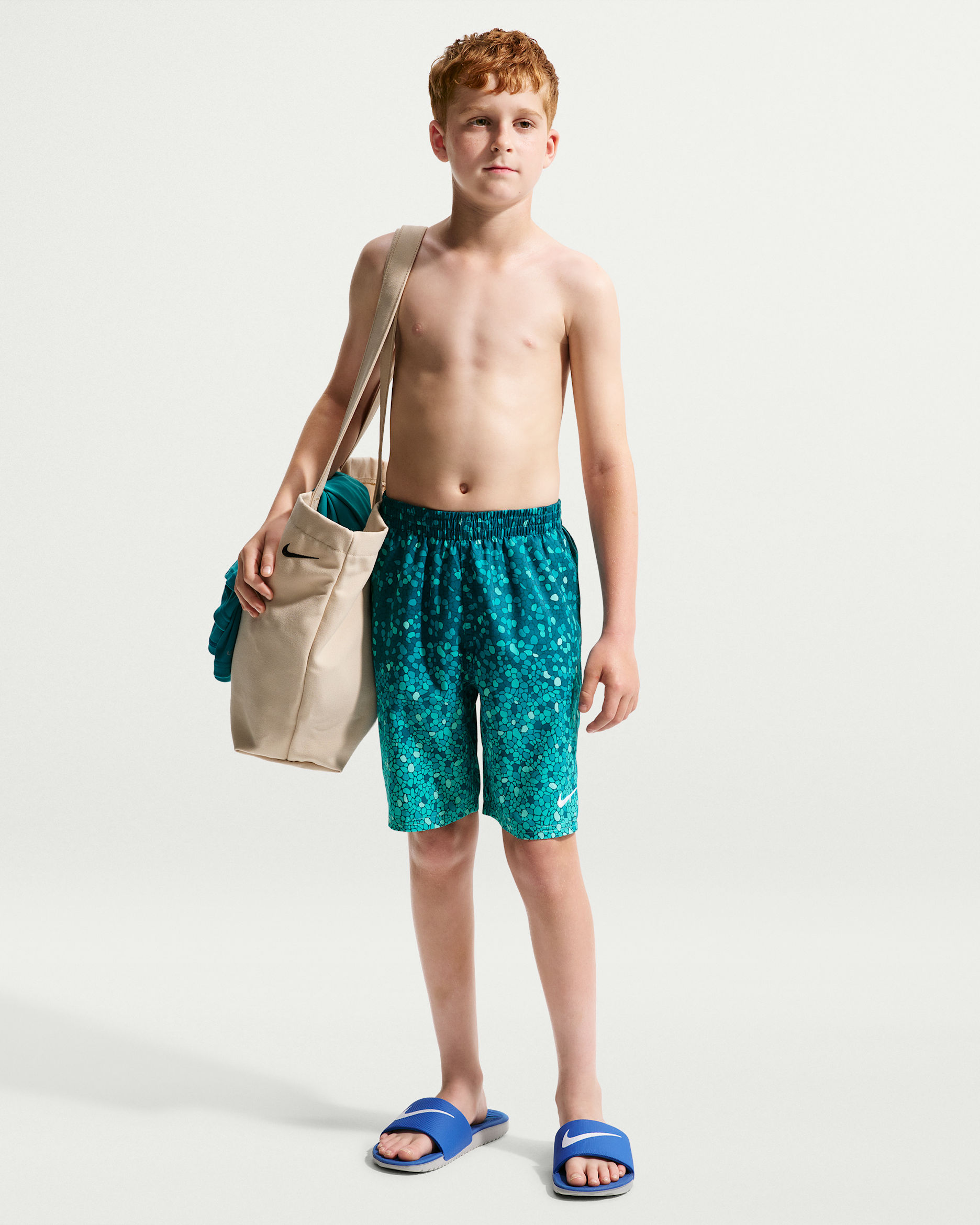 Nike Swim Breaker Big Kids' (Boys') 7" Brief-Lined Volley Short - Green Abyss