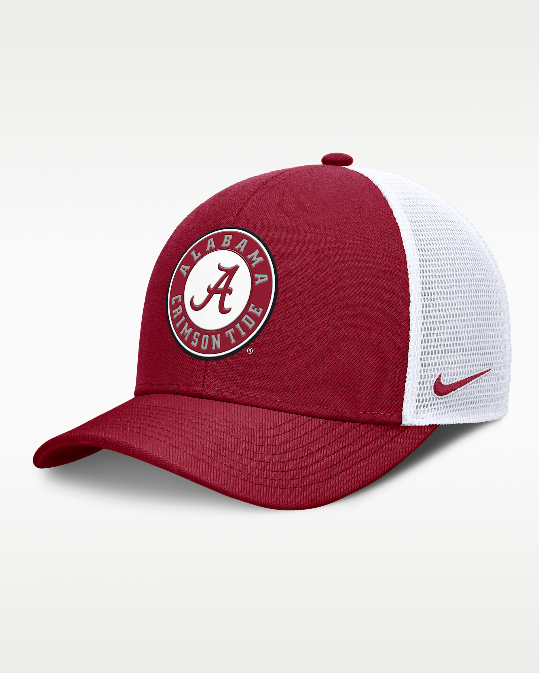Gorra de rejilla universitaria Nike Dri-FIT ajustable para hombre Alabama Primetime Rise - Carmesí