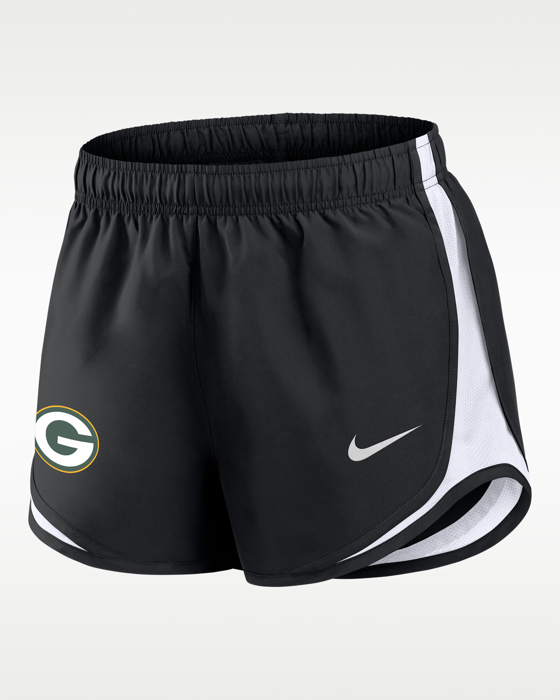 Green Bay Packers Tempo Women's Nike Dri-FIT NFL Shorts - Black/White