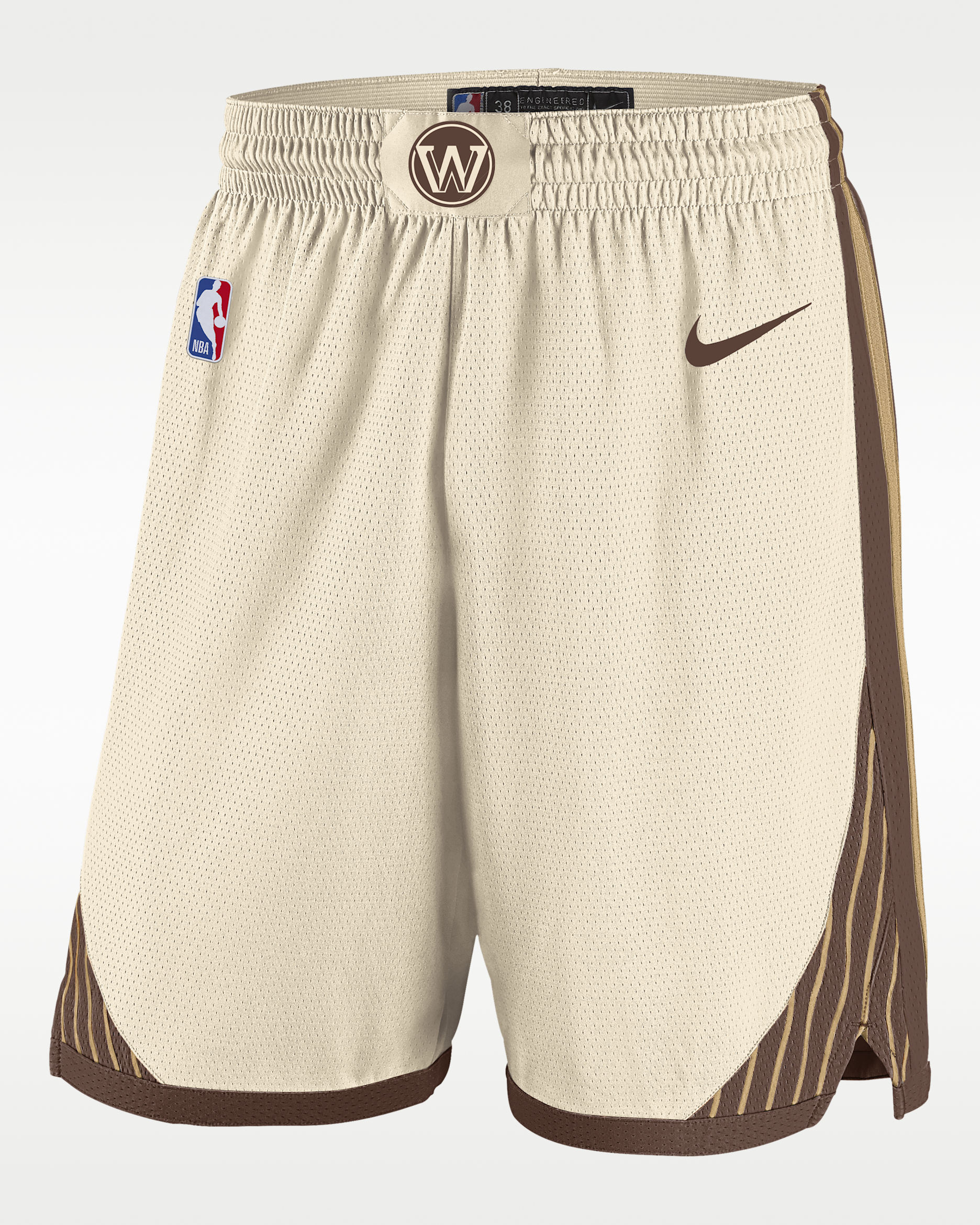 Golden State Warriors City Edition Men's Nike Dri-FIT NBA Swingman Shorts - Natural/Corduroy Brown