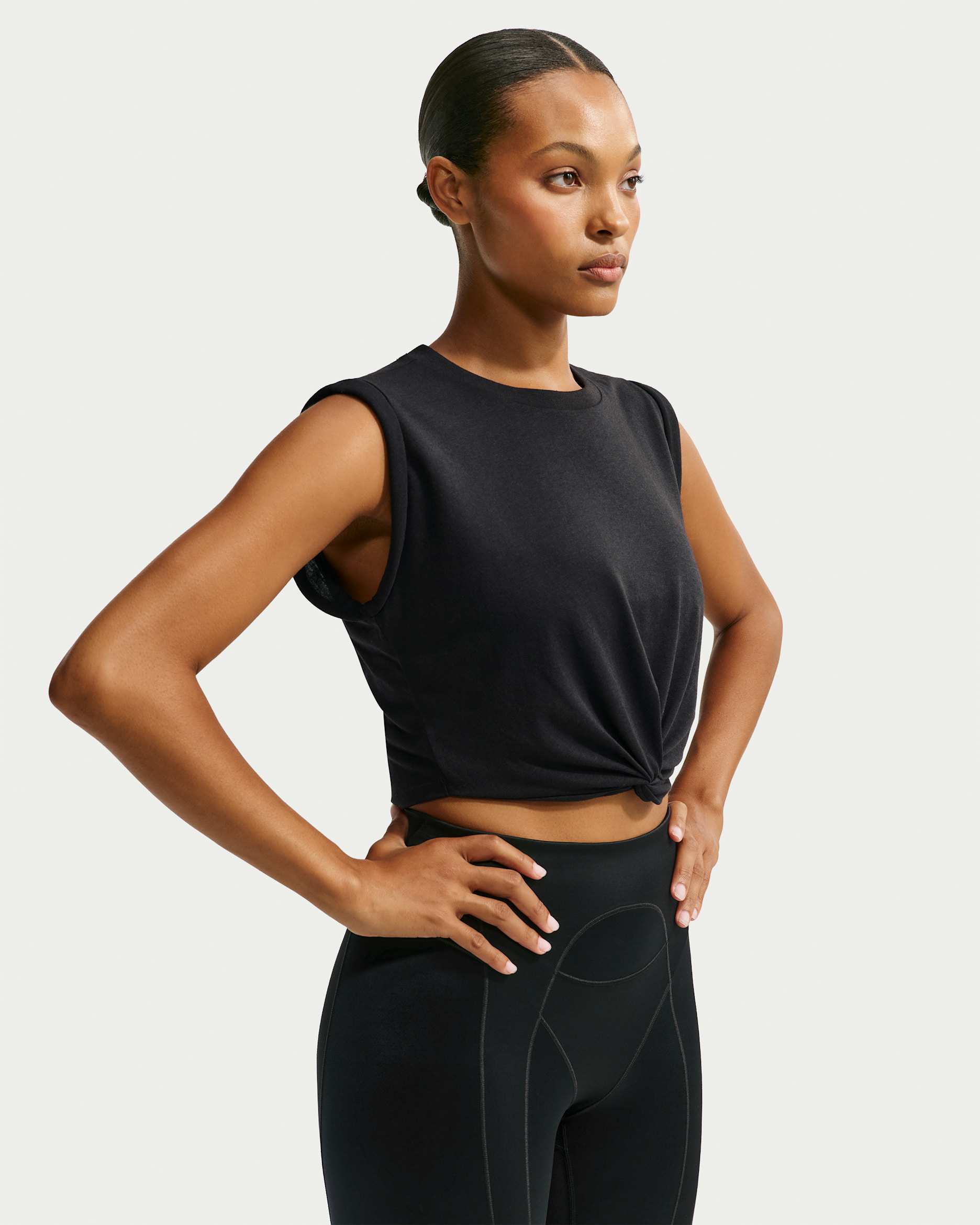 Débardeur court torsadé NikeSKIMS Performance Cotton Blend pour femme - NSKM Obsidian/NSKM Boulder