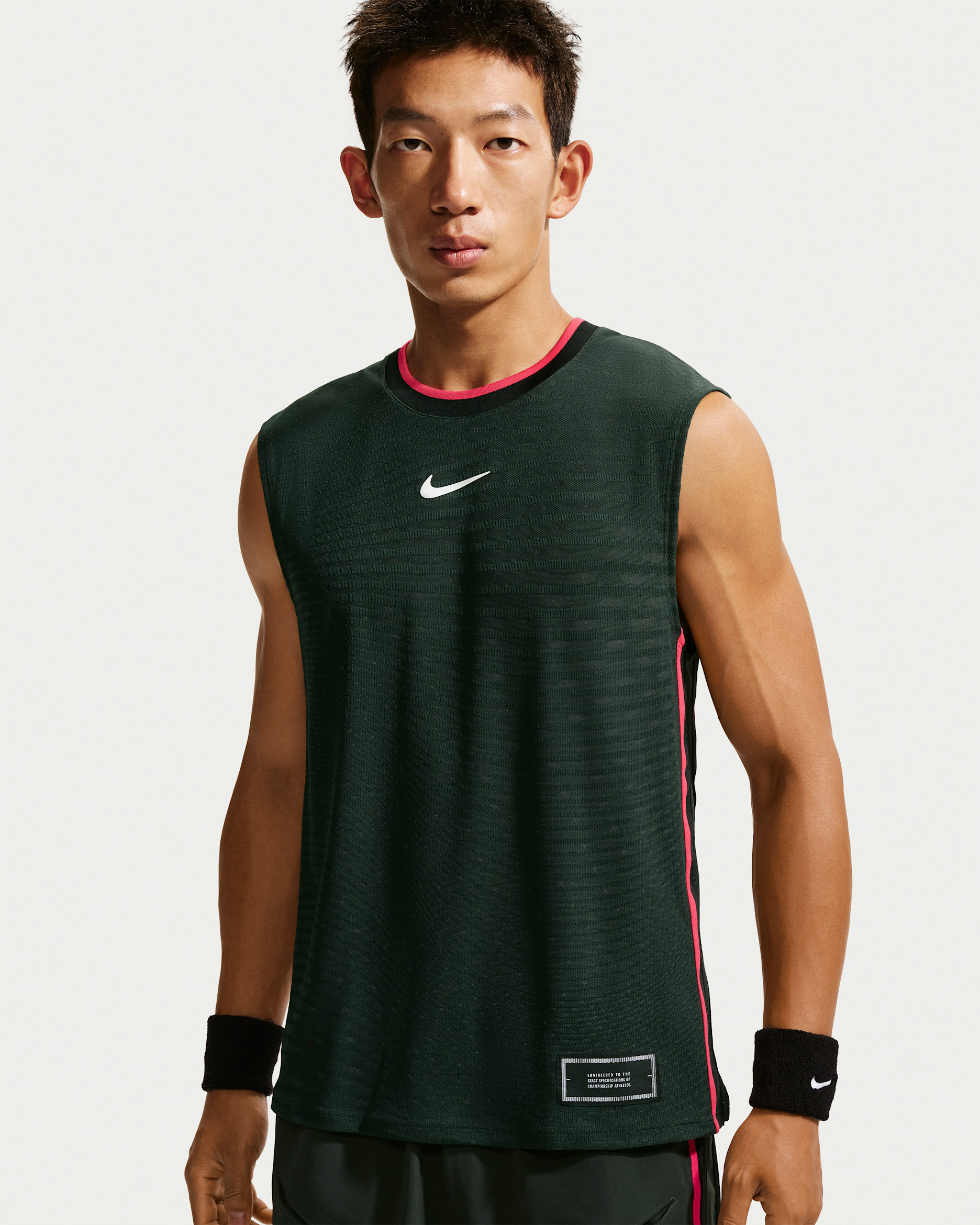 เสื้อกล้ามเทนนิสผู้ชาย Aero-FIT NikeCourt Slam - Black Spruce/ขาว