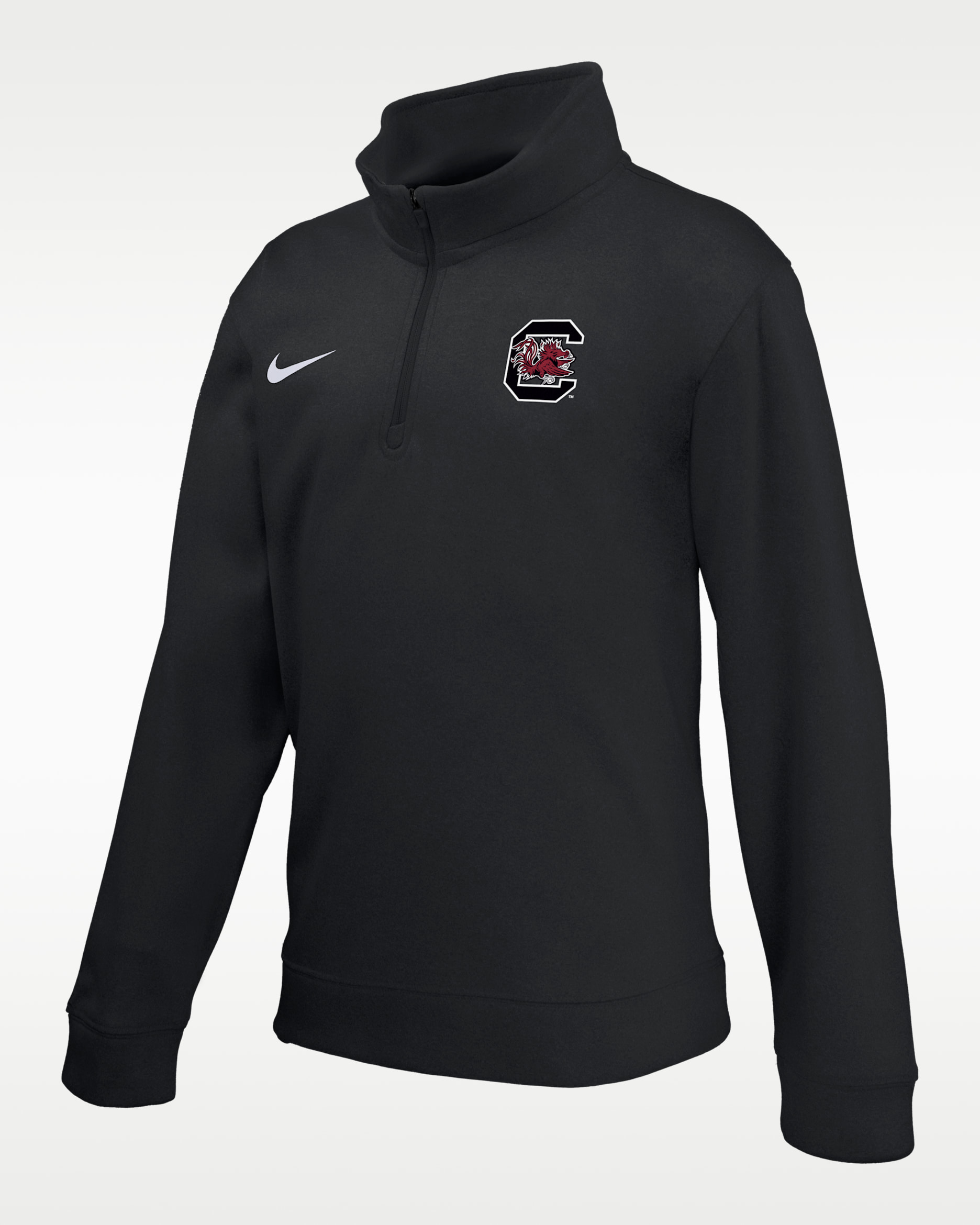 Playera Therma-FIT con cierre de 1/4 para niños talla grande Nike College (South Carolina Gamecocks) - Negro