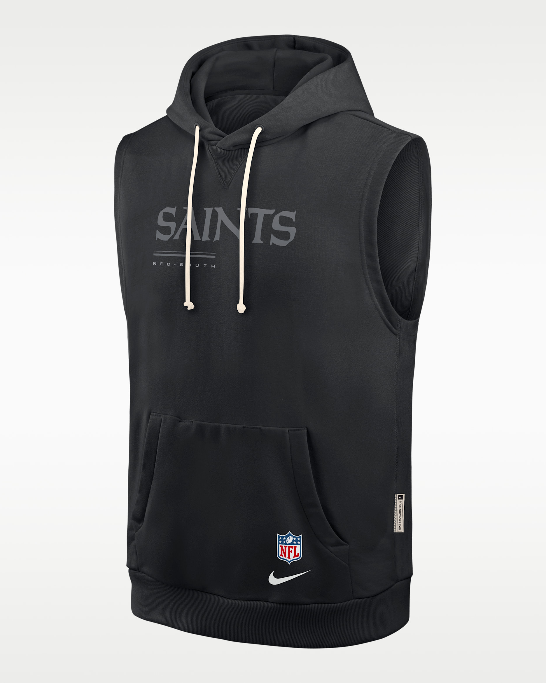 New Orleans Saints Sideline Men's Nike Dri-FIT NFL Sleeveless Pullover Hoodie - Black