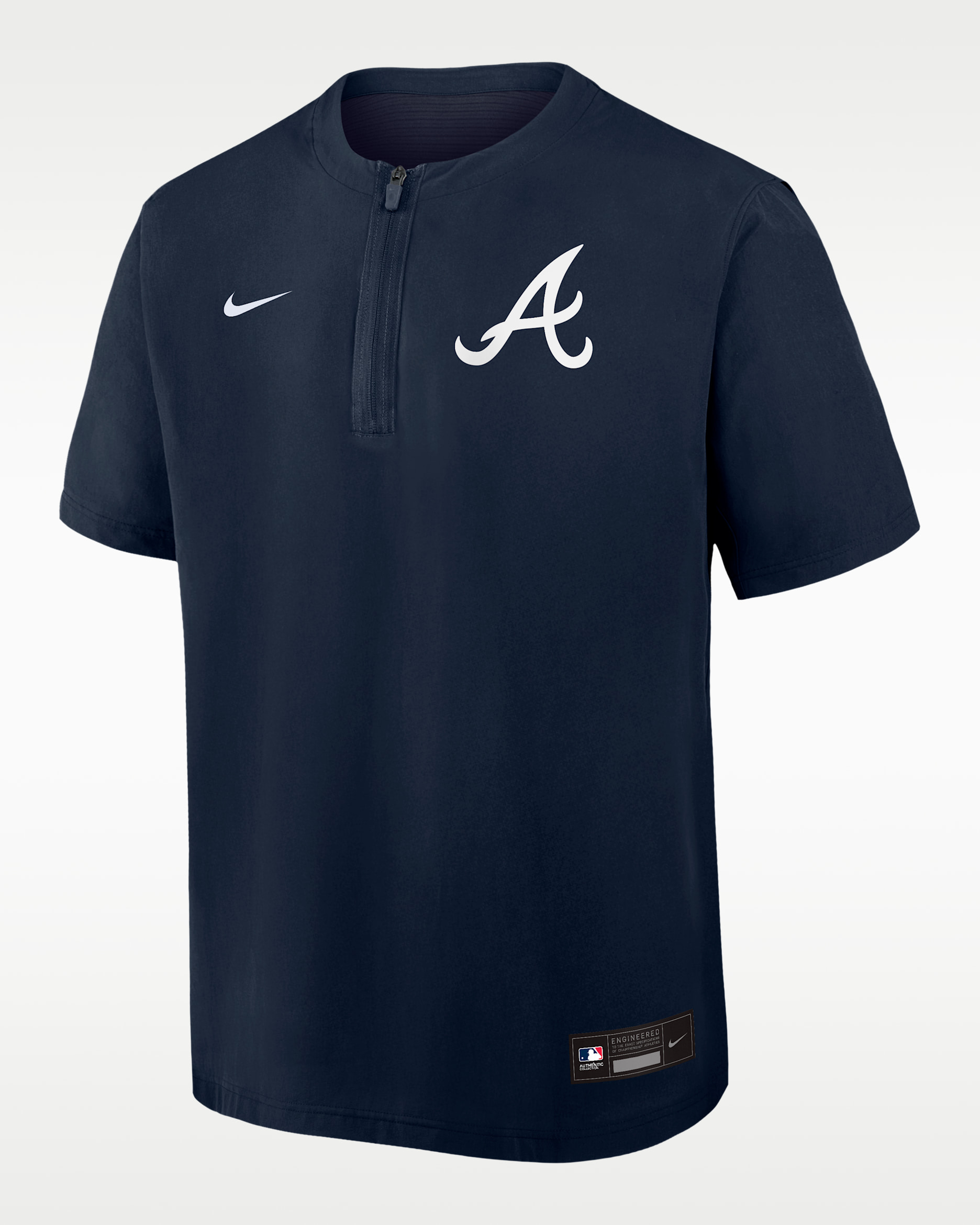 Atlanta Braves Authentic Collection Men's Nike Dri-FIT MLB 1/4-Zip Short-Sleeve Windshirt - Blue