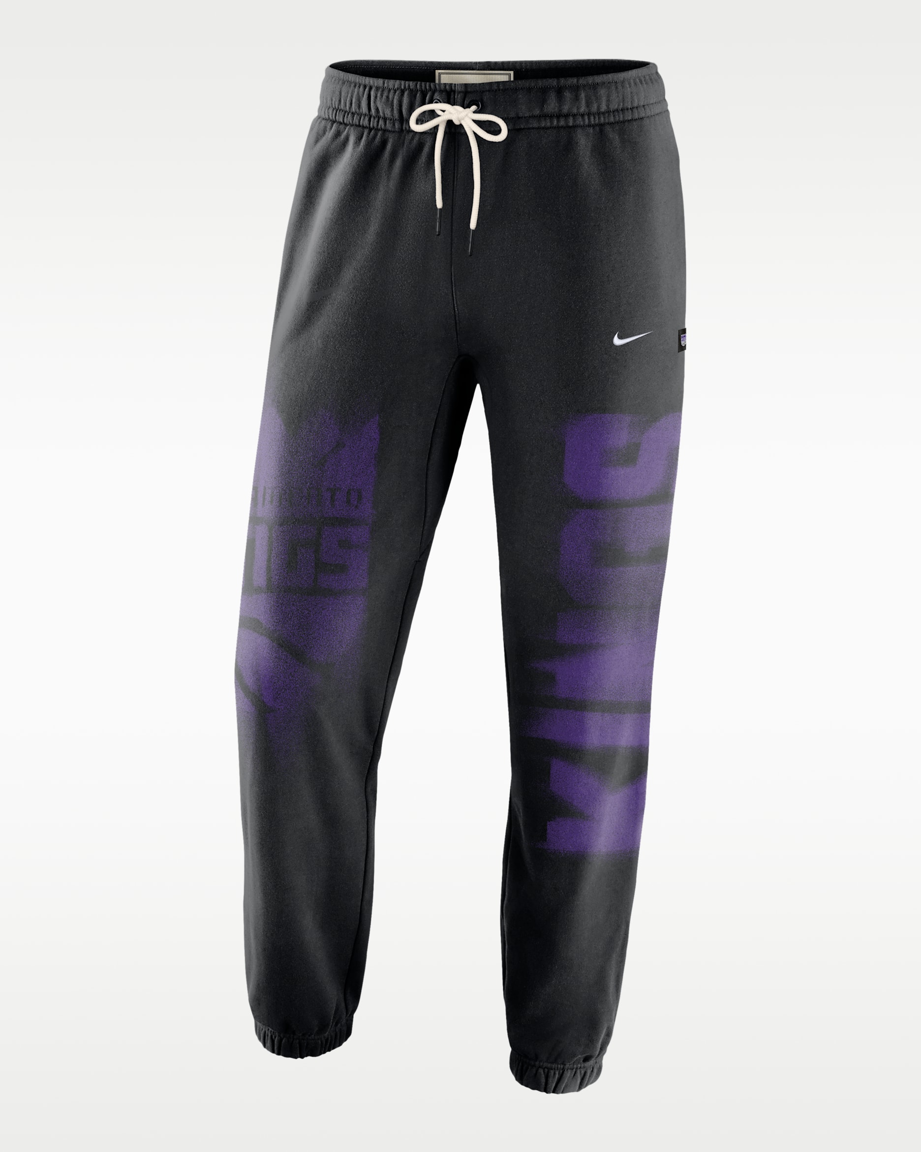 Pants de básquetbol de tejido Fleece Therma-FIT para hombre Sacramento Kings Standard Issue - Negro/Blanco
