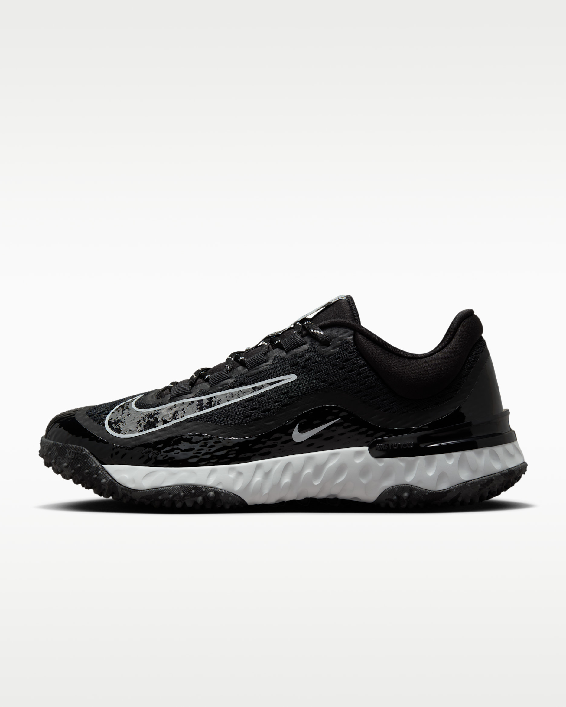 Nike Alpha Huarache Elite 4 Turf Women's Softball Shoes - Black/Pure Platinum/Iron Grey