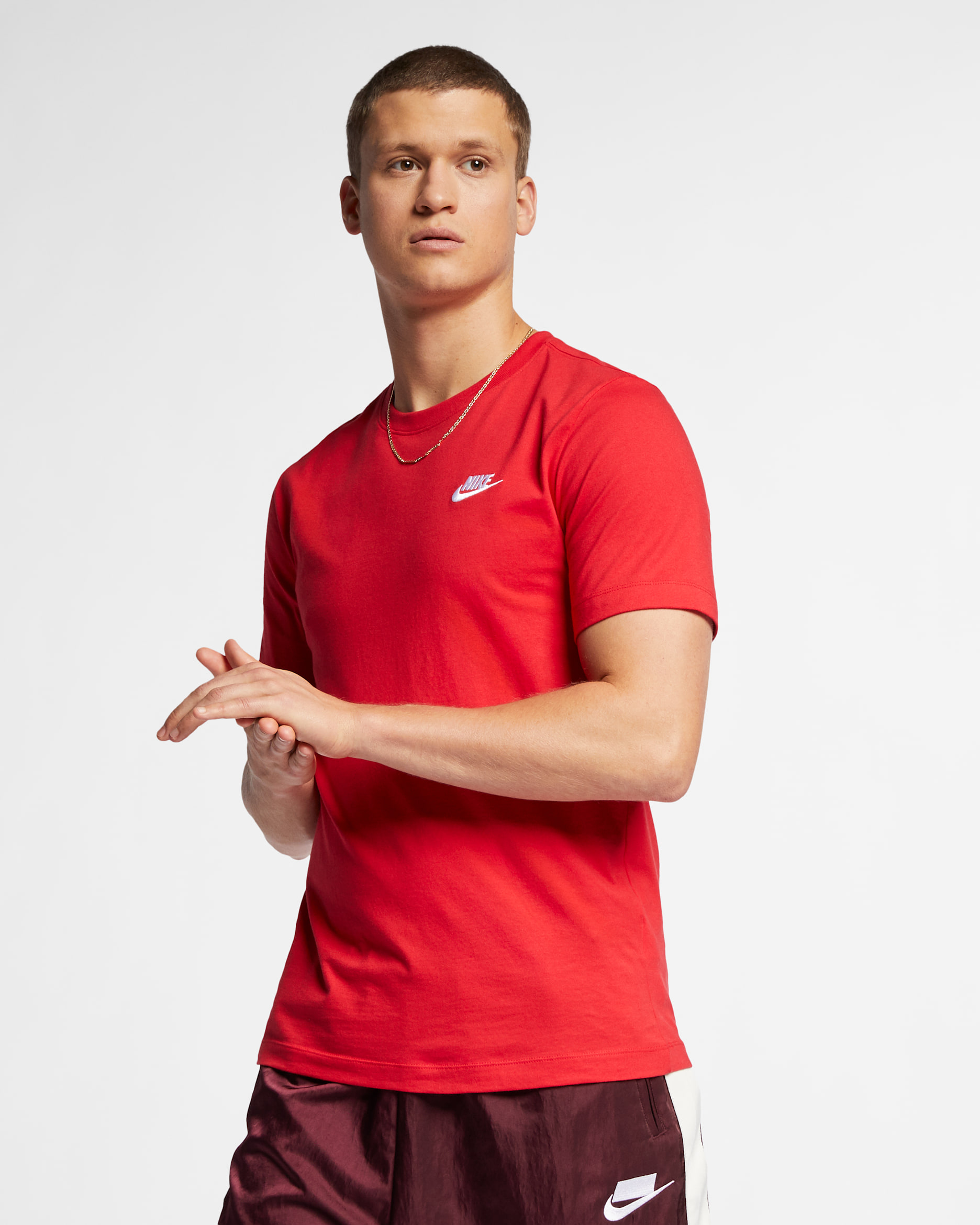 T-shirt Nike Sportswear Club – Uomo - University Red/Bianco