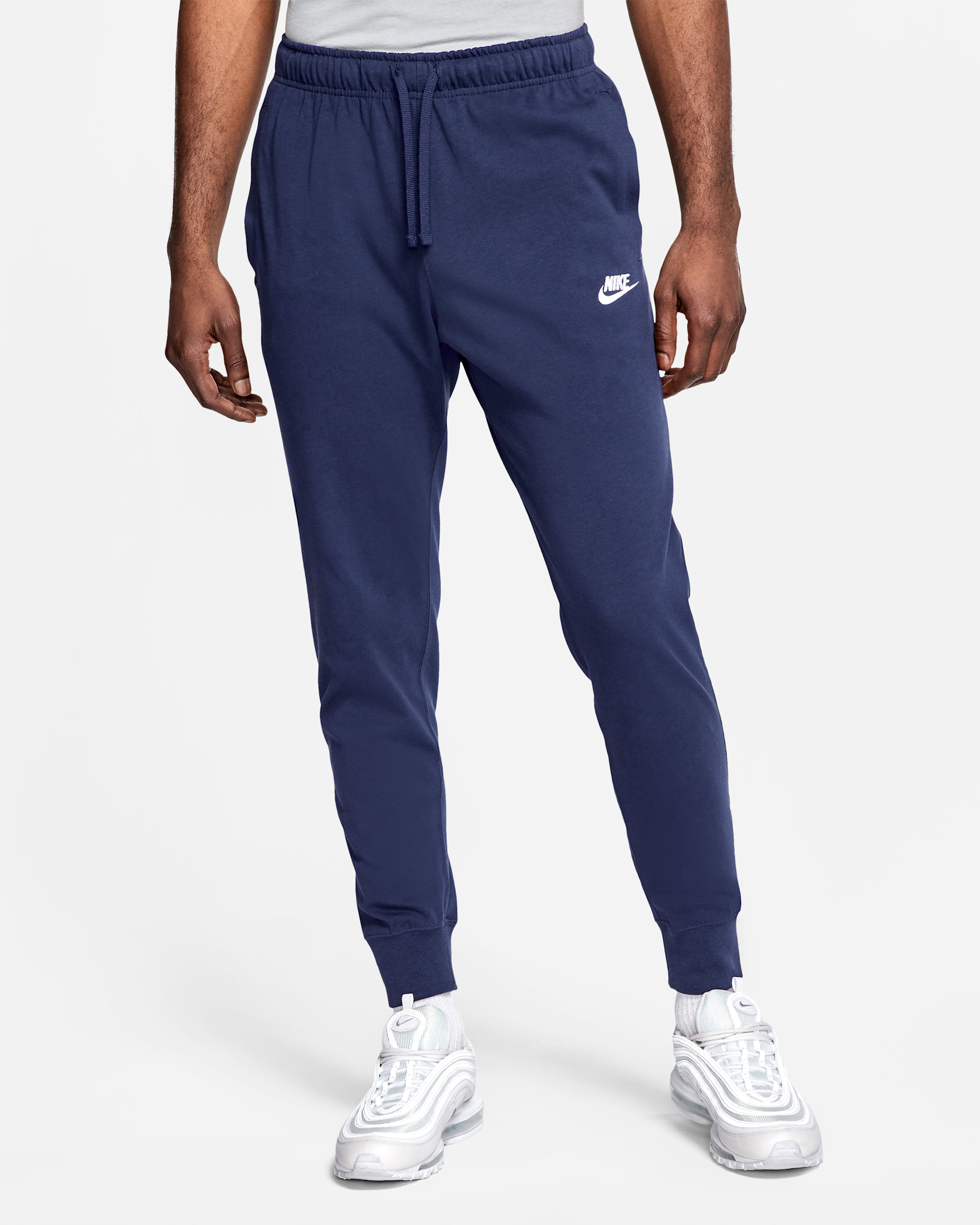 Nike Sportswear Club Men's Jersey Joggers - Midnight Navy/White