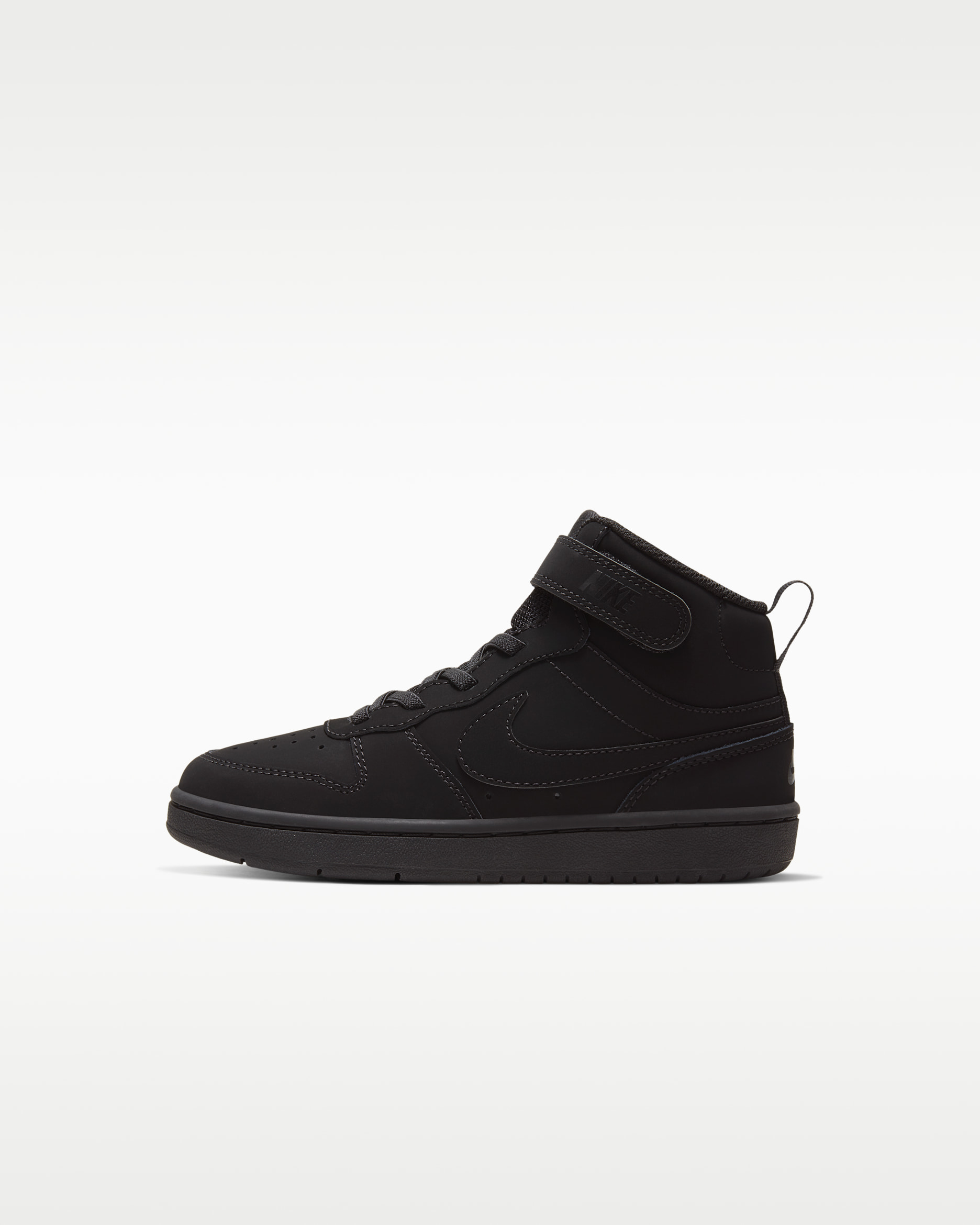 Nike Court Borough Mid 2 Younger Kids' Shoes - Black/Black/Black