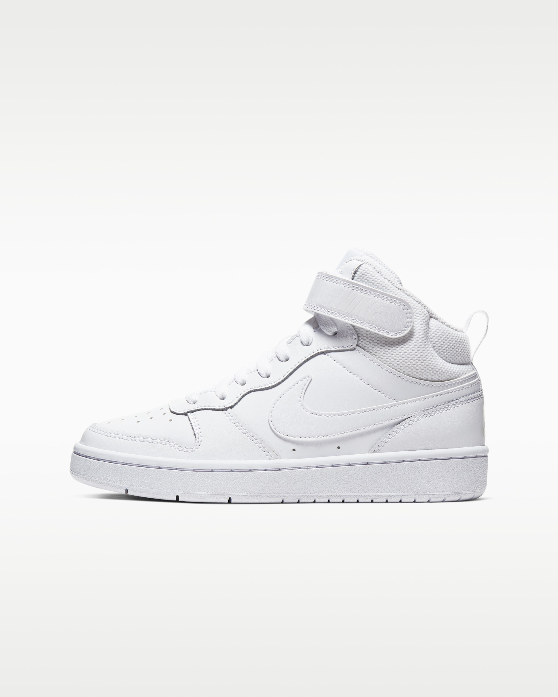 Nike Court Borough Mid 2 Older Kids' Shoes - White/White/White