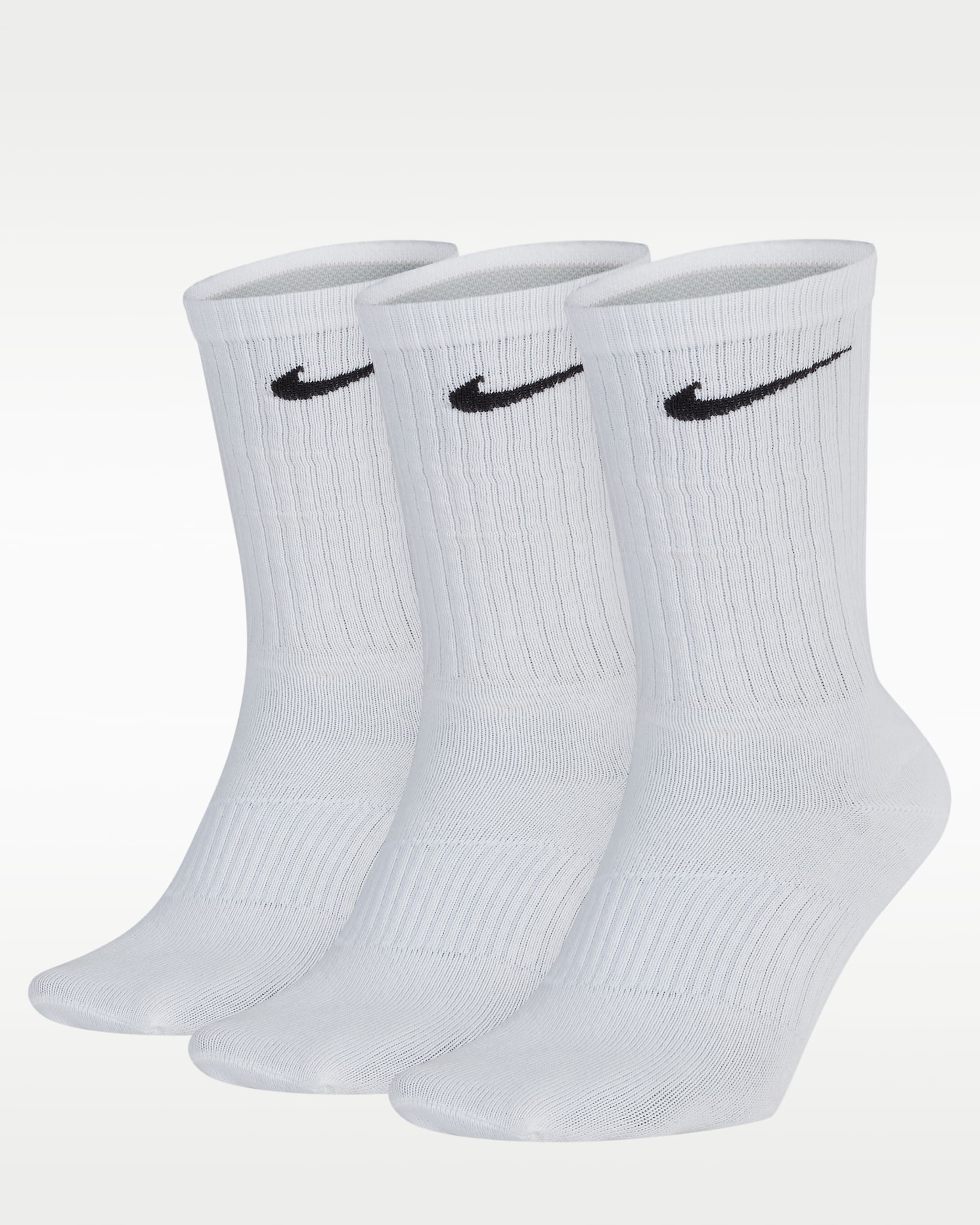 Nike Performance Lightweight Training Crew Socks (3 Pairs) - White/Black