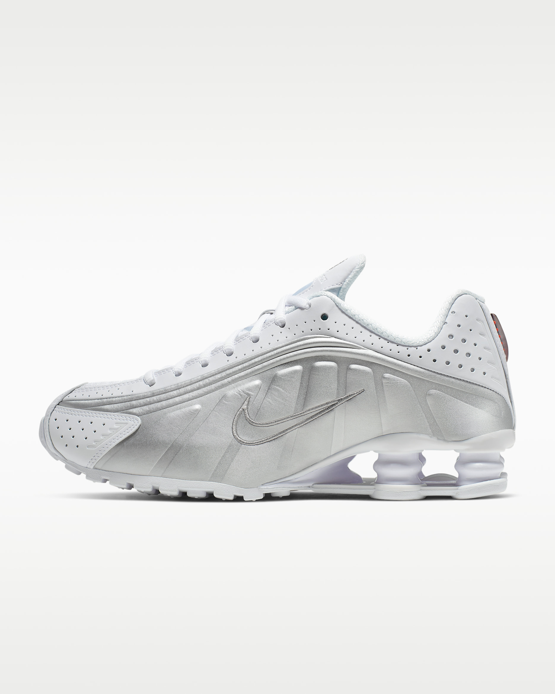 Nike Shox R4 Women's Shoes - White/Metallic Silver/Max Orange/White