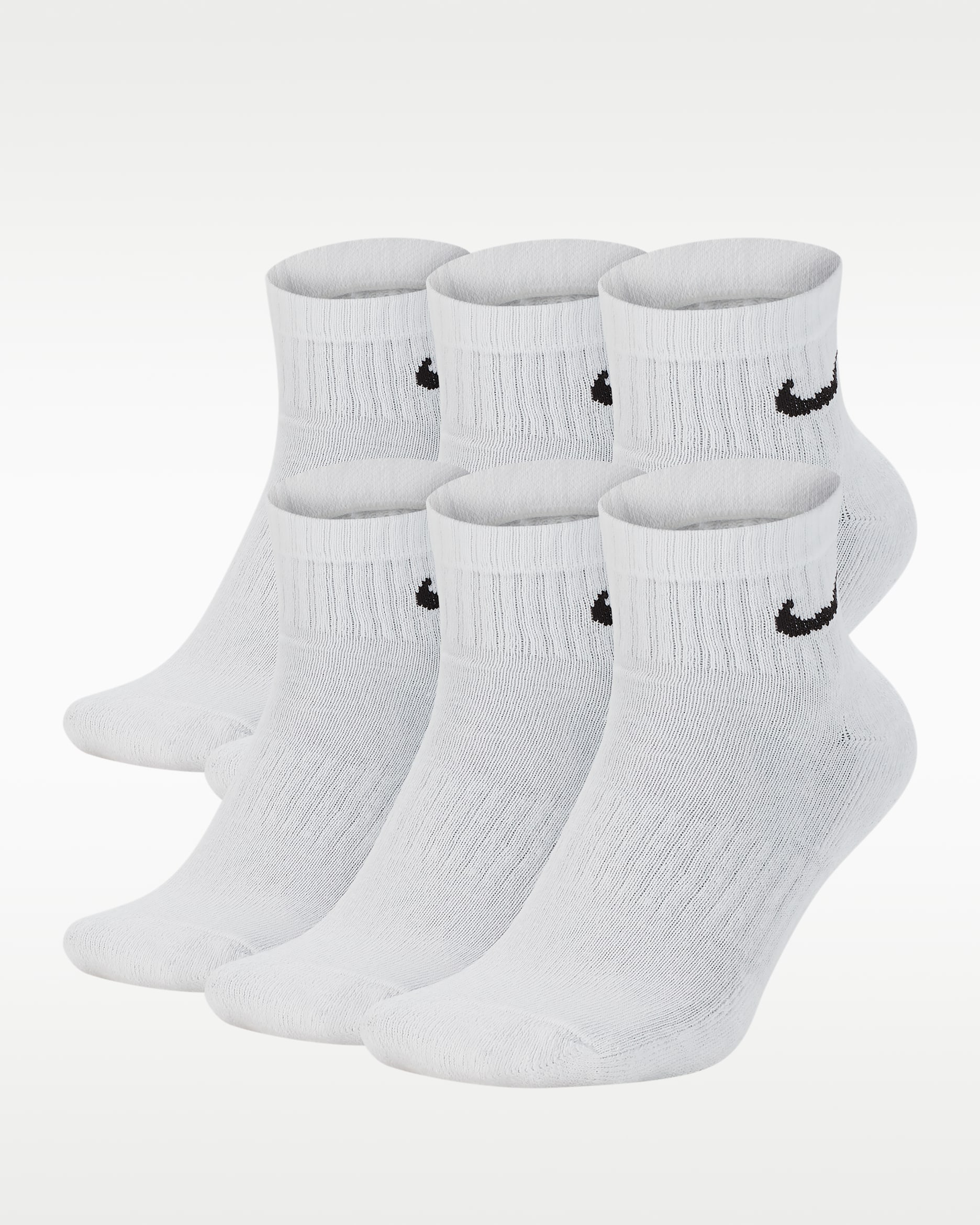 Nike Everyday Cushioned Training Ankle Socks (6 Pairs) - White/Black