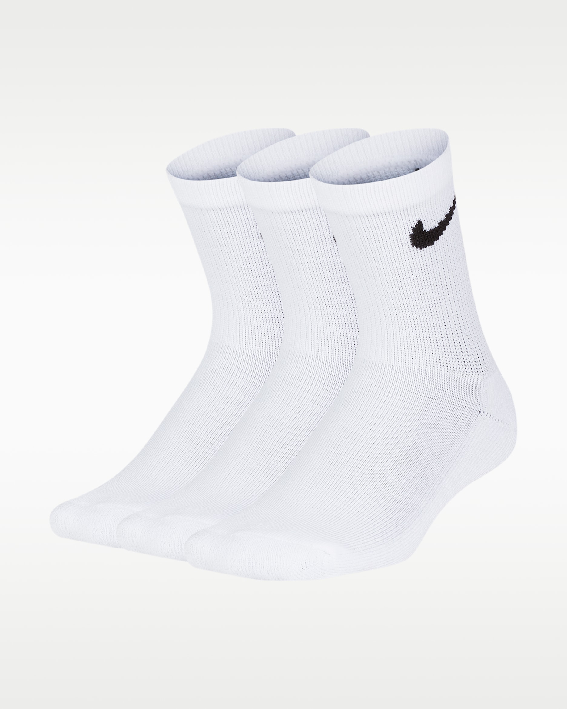 Nike Little Kids' Cushioned Crew Socks (3-Pack) - White