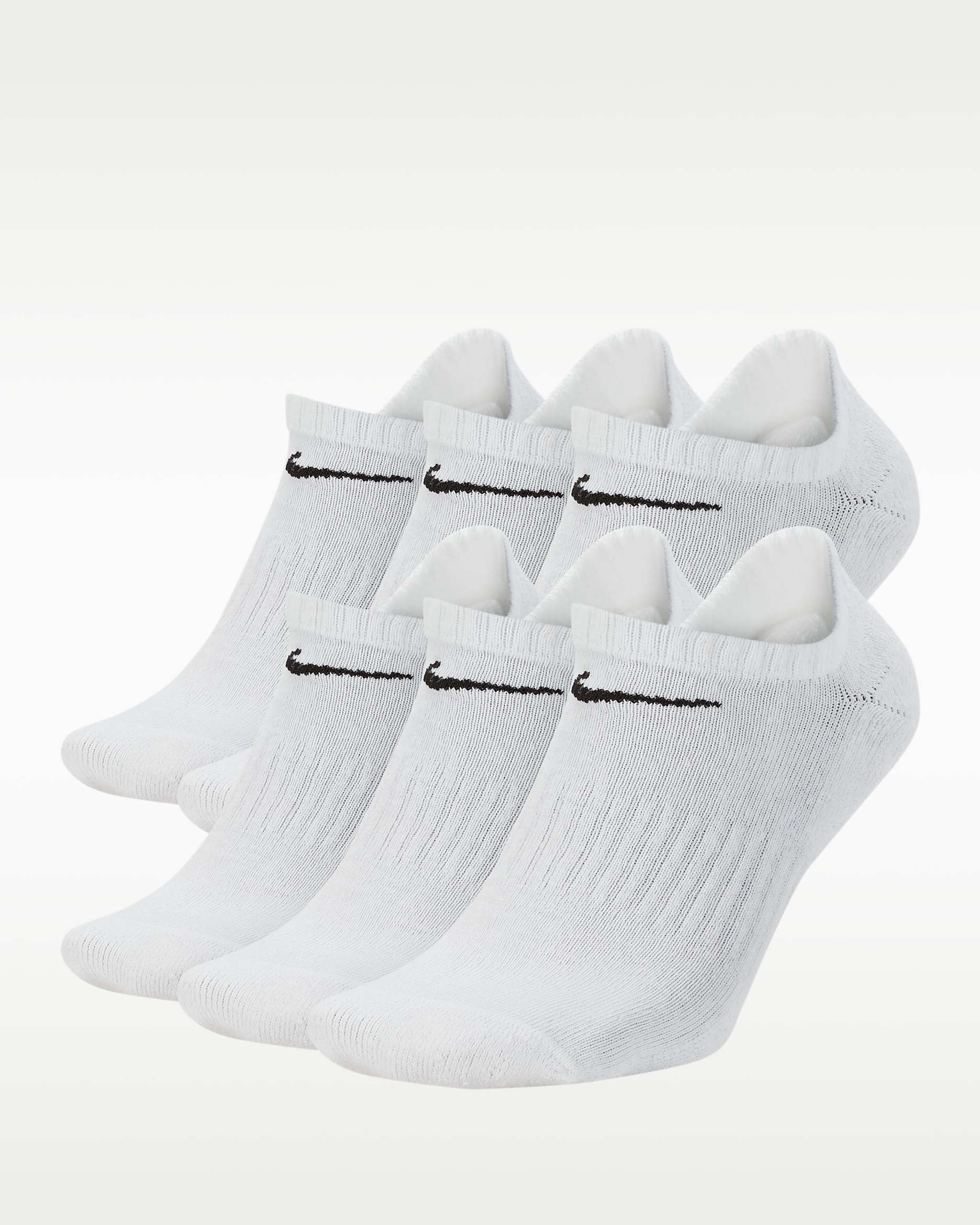 Nike Everyday Cushioned Training No-Show Socks (6 Pairs) - White/Black