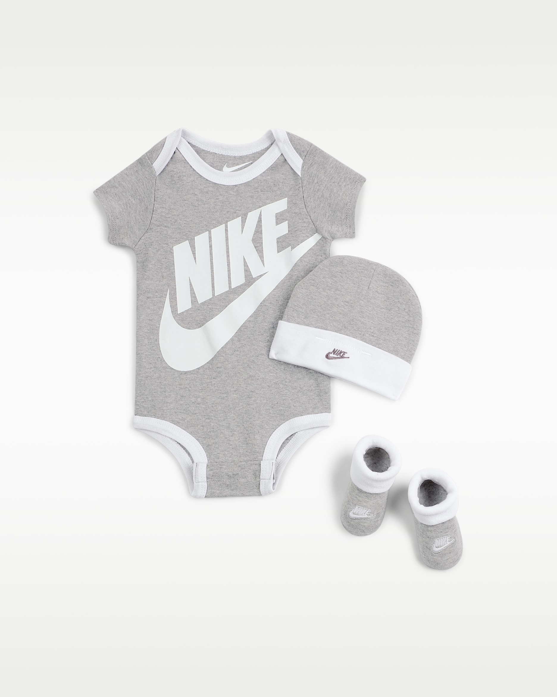 Nike Baby (0–6M) 3-Piece Set - Dark Grey Heather