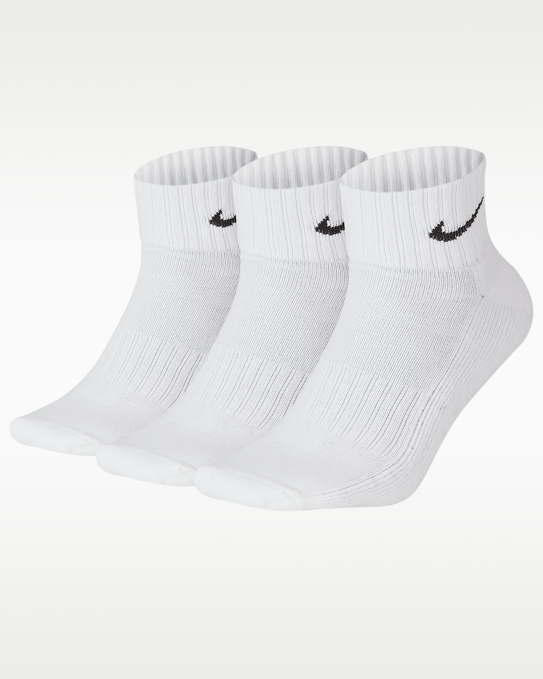 Nike Cushioned Ankle Socks (3 Pairs) - White/Black