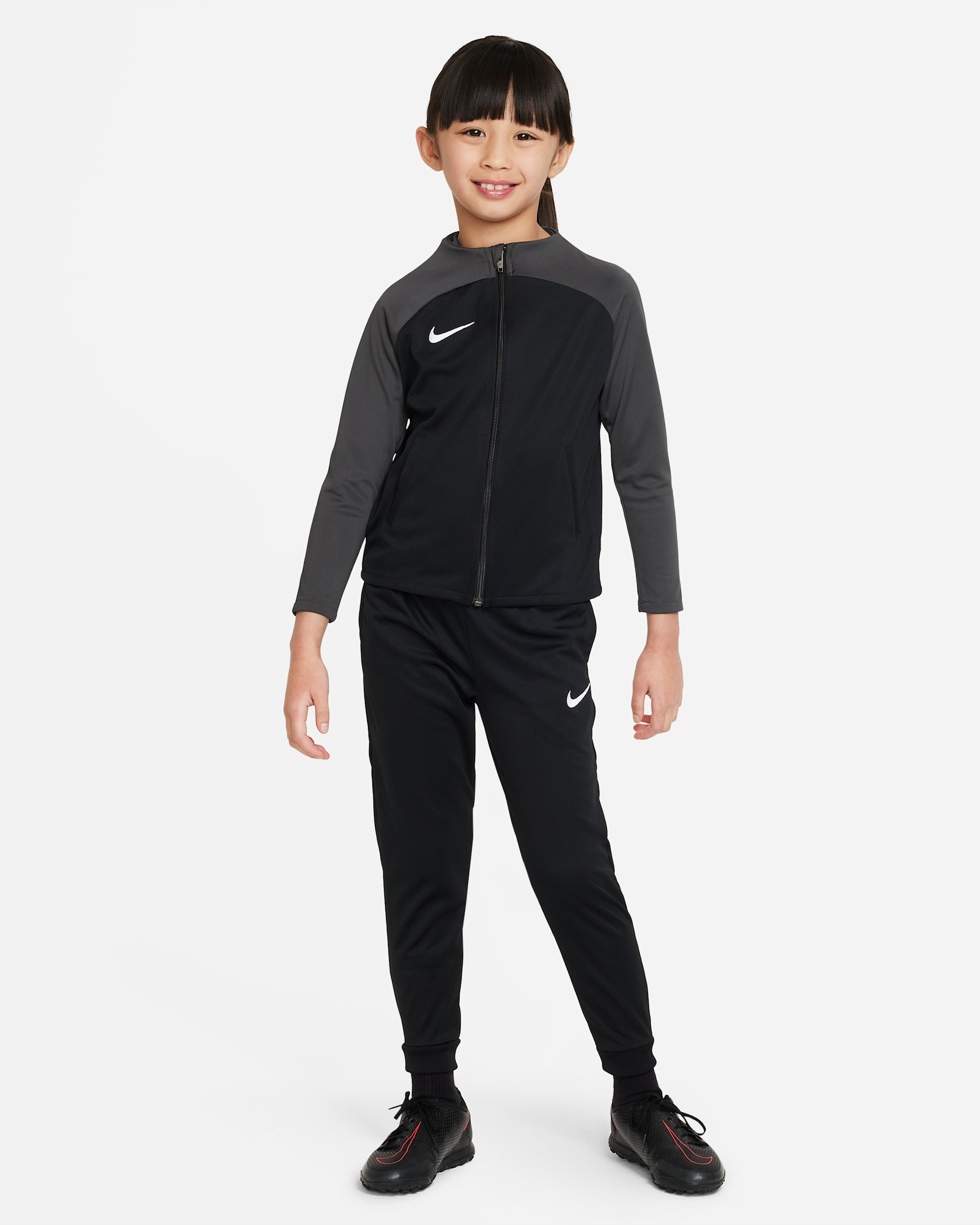 Stickad fotbollstracksuit Nike Dri-FIT Academy Pro för barn - Svart/Svart/Anthracite/Vit