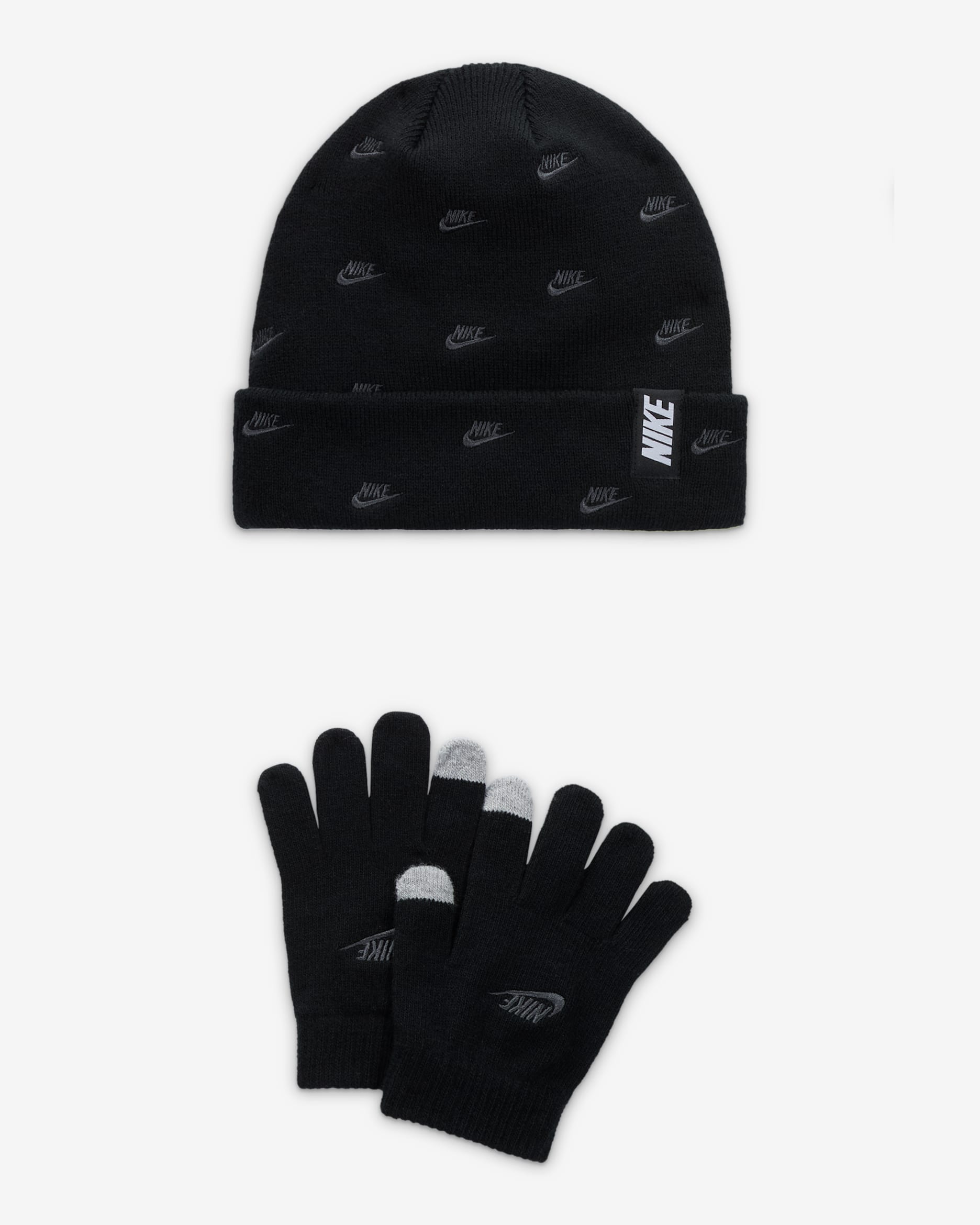 Conjunto de gorro Peak de dos piezas para niño talla grande Nike Futura Toss - Negro