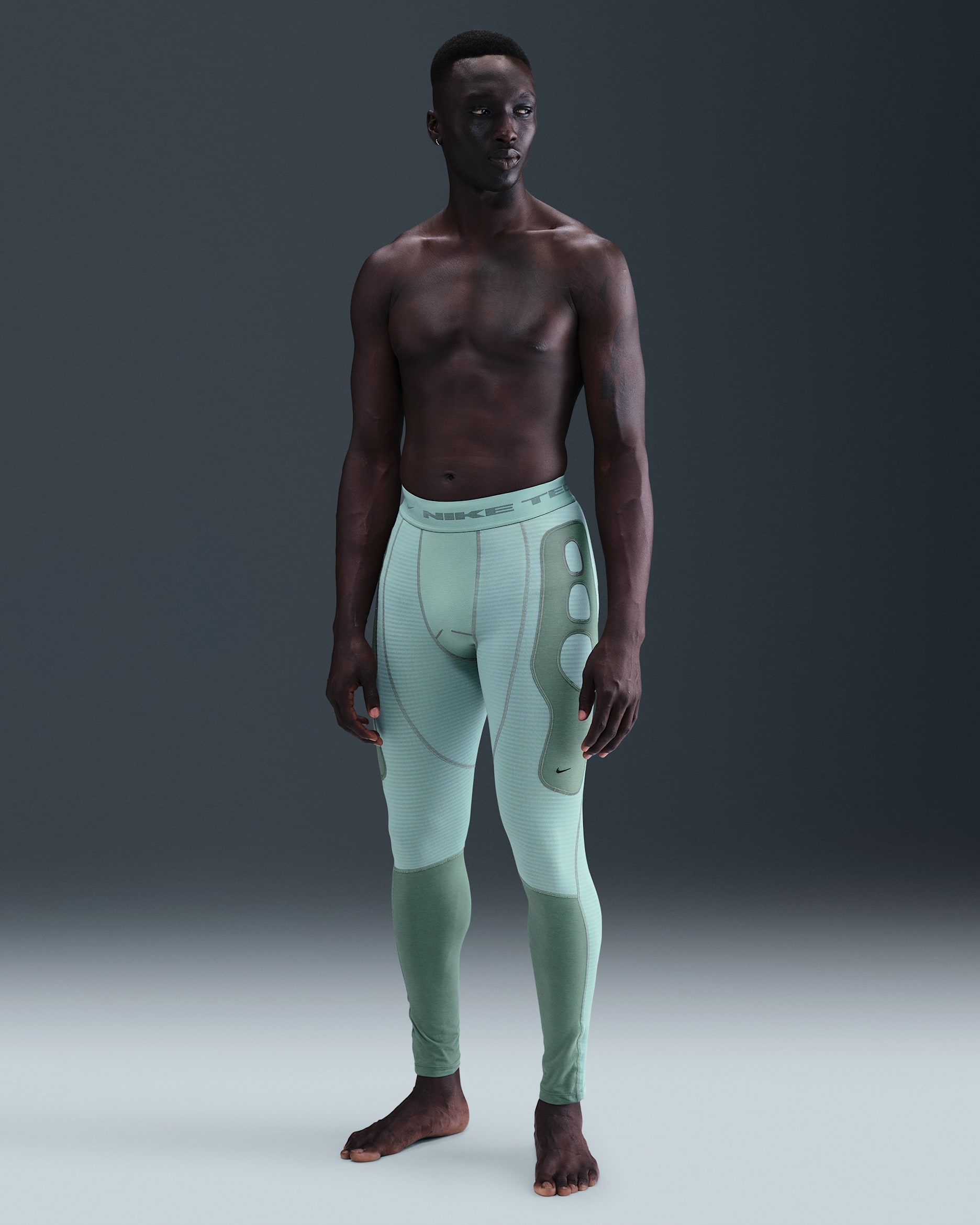 Nike Tech Men's Therma-FIT Base Layer Tights - Cannon/Clay Green/Clay Green/Black