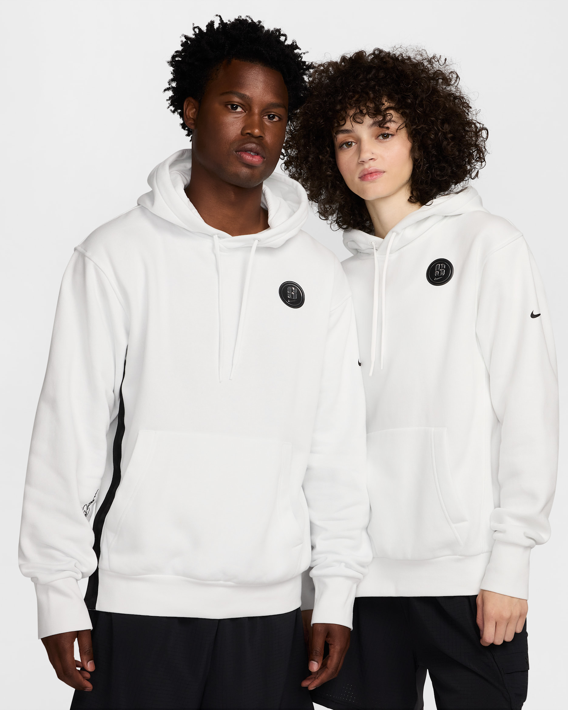 Sabrina Fleece Basketball Hoodie - Summit White/Black/Black