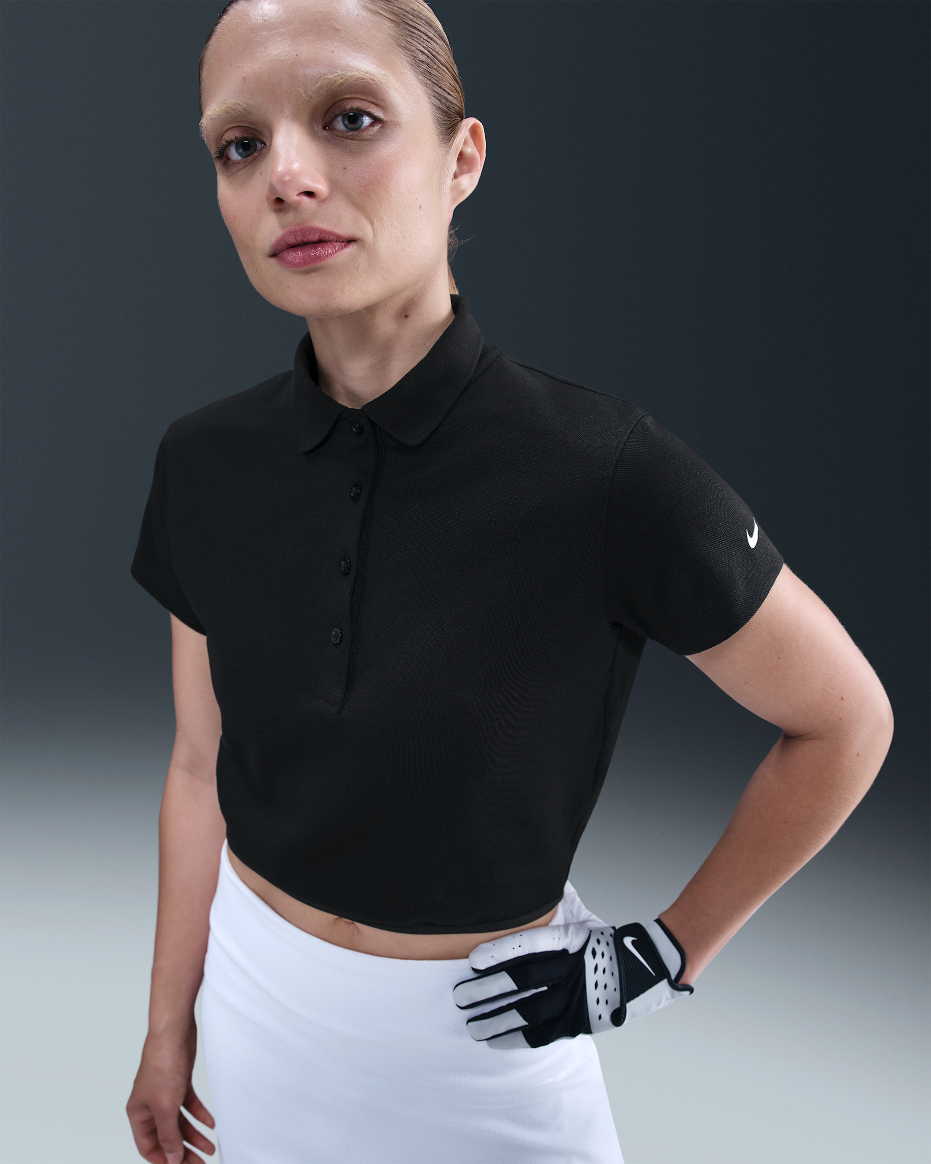 Nike Women's Short-Sleeve Golf Polo - Black/Sail