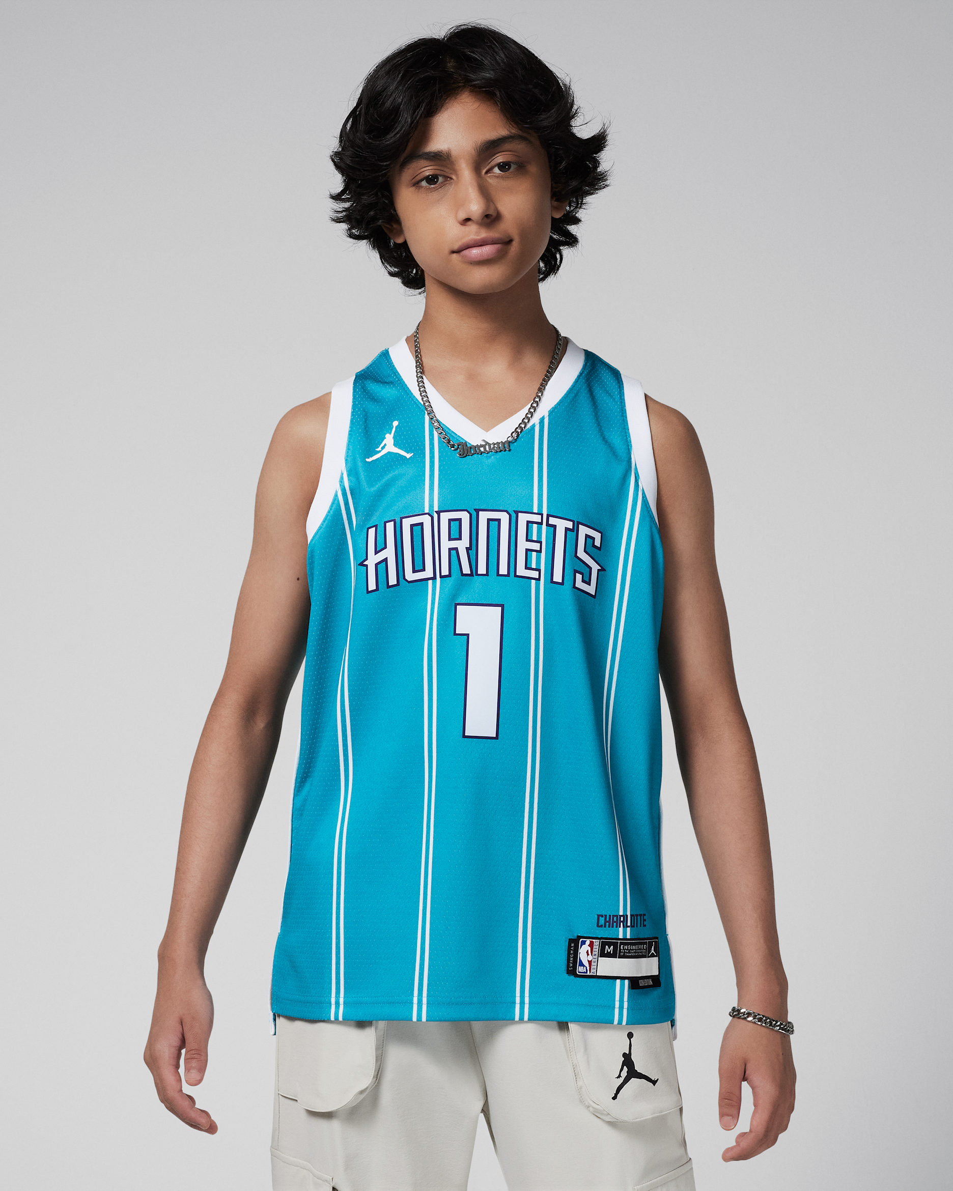 Charlotte Hornets 2023/24 Icon Edition Swingman Nike Dri-FIT NBA-jersey voor jongens - Rapid Teal
