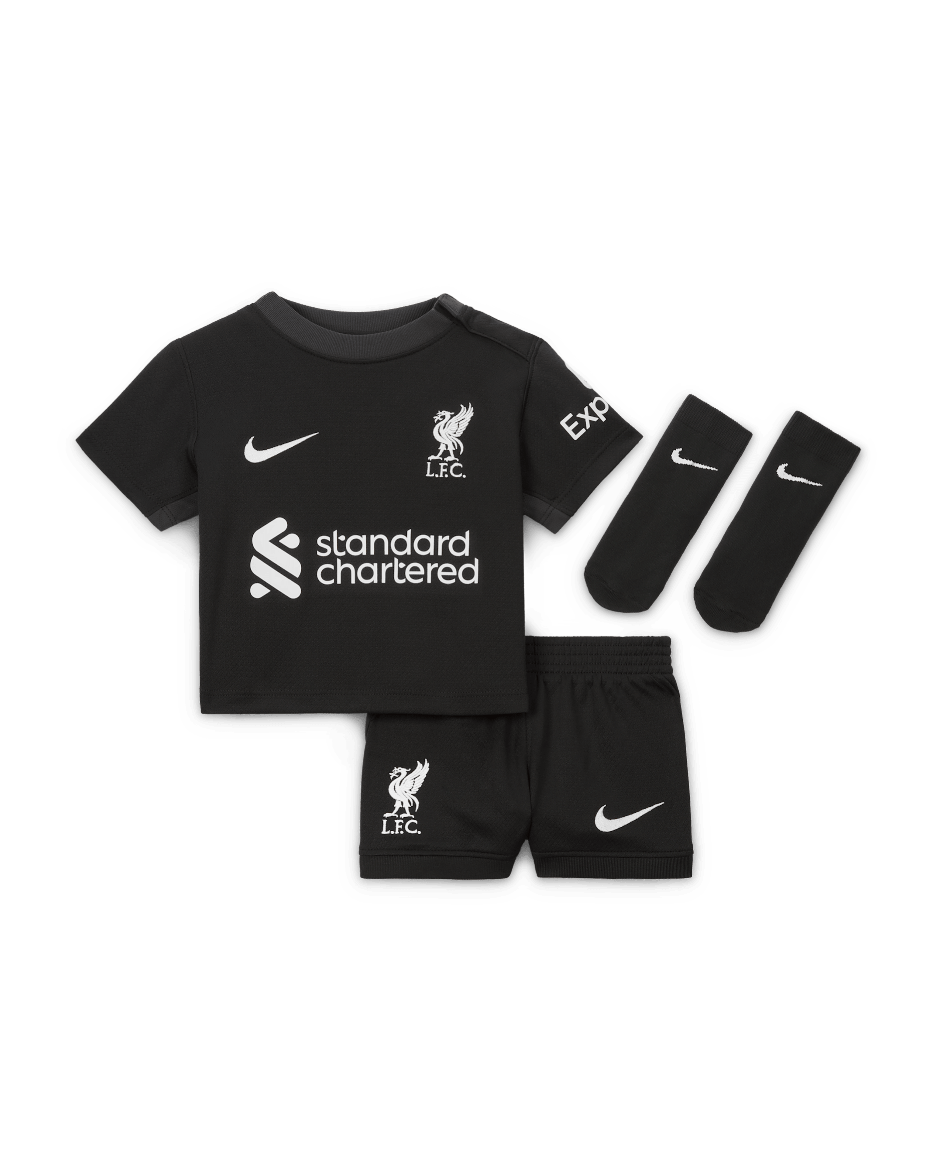 Liverpool FC 2024/25 Stadium Away Nike Football Replica-sæt i tre dele til babyer/småbørn - Night Forest/Anthracite/Sail