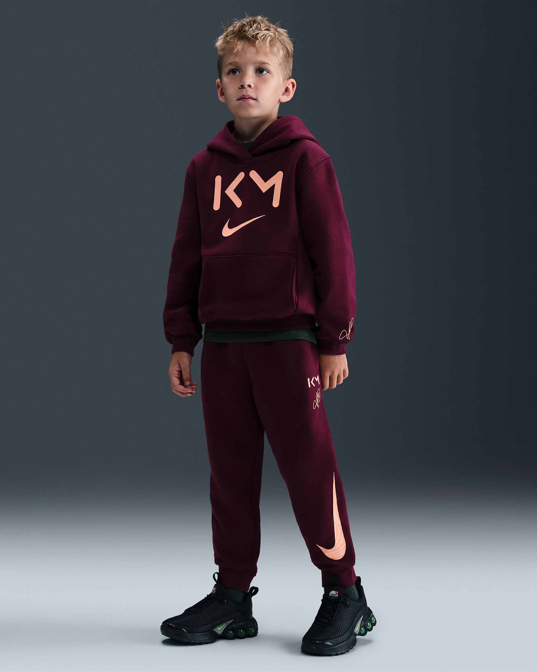 Ensemble sweat à capuche et pantalon en Fleece Kylian Mbappé pour enfant - Bordeaux