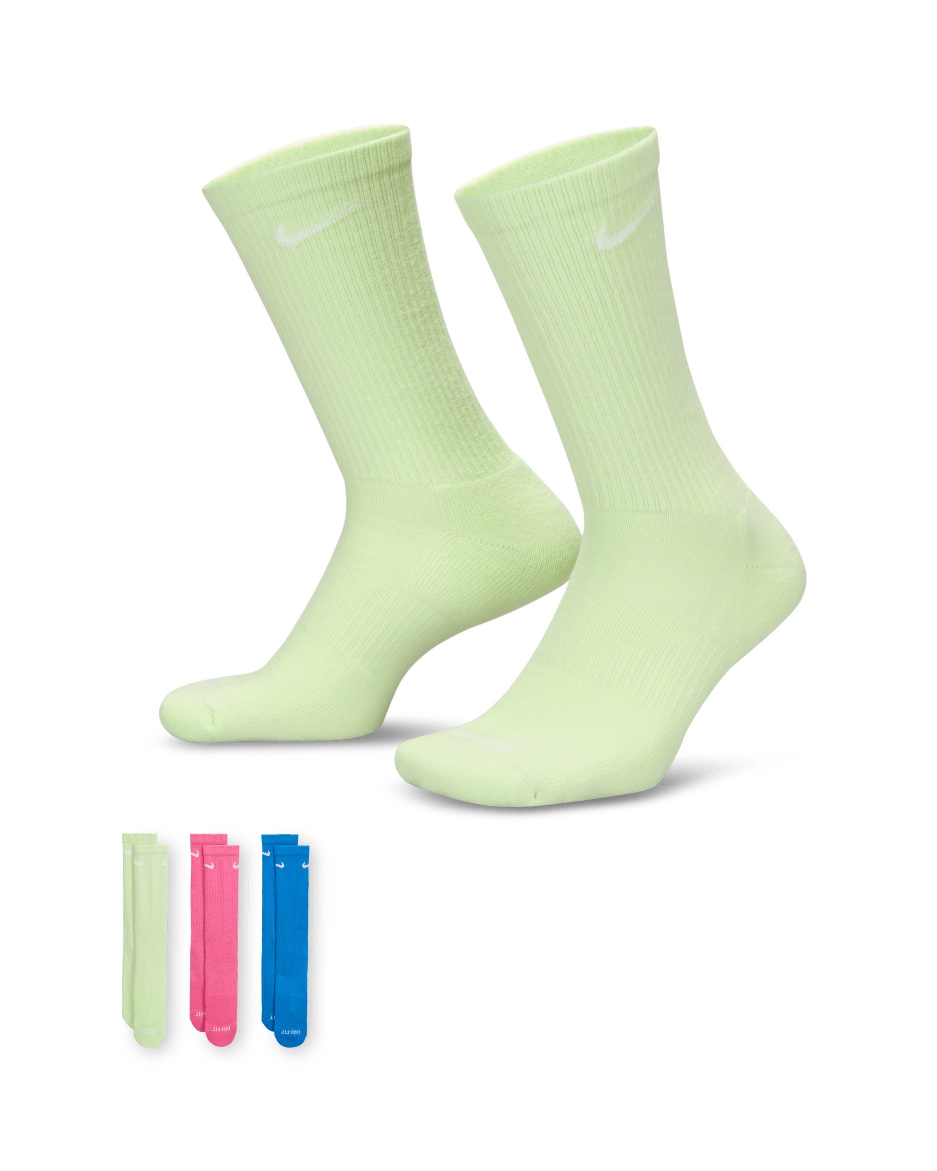Nike Everyday Plus Cushioned Training Crew Socks (3 Pairs) - Multi-Colour