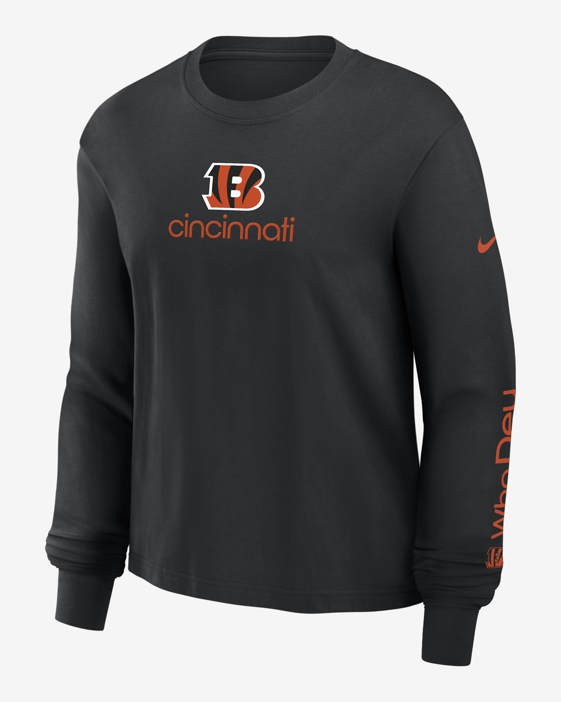 Cincinnati Bengals Boxy Women's Nike NFL Long-Sleeve T-Shirt - Black