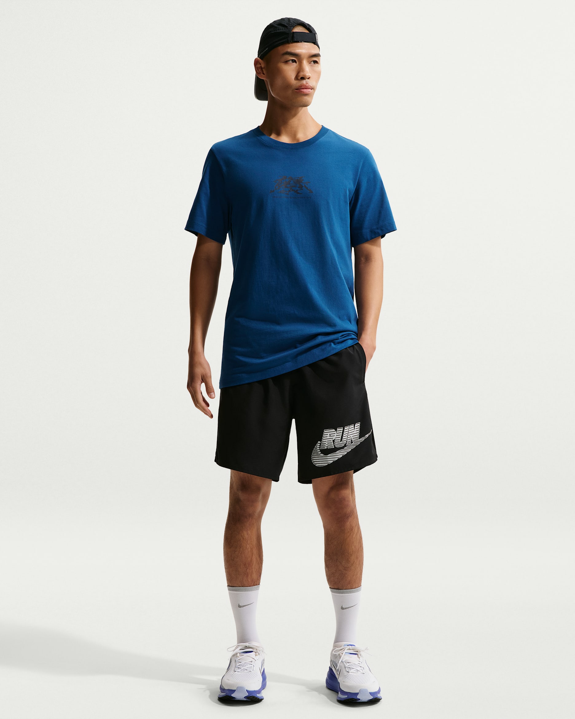 ナイキ チャレンジャー メンズ Dri-FIT 18cm ランニングショートパンツ (インナー付き) - ブラック/ホワイト