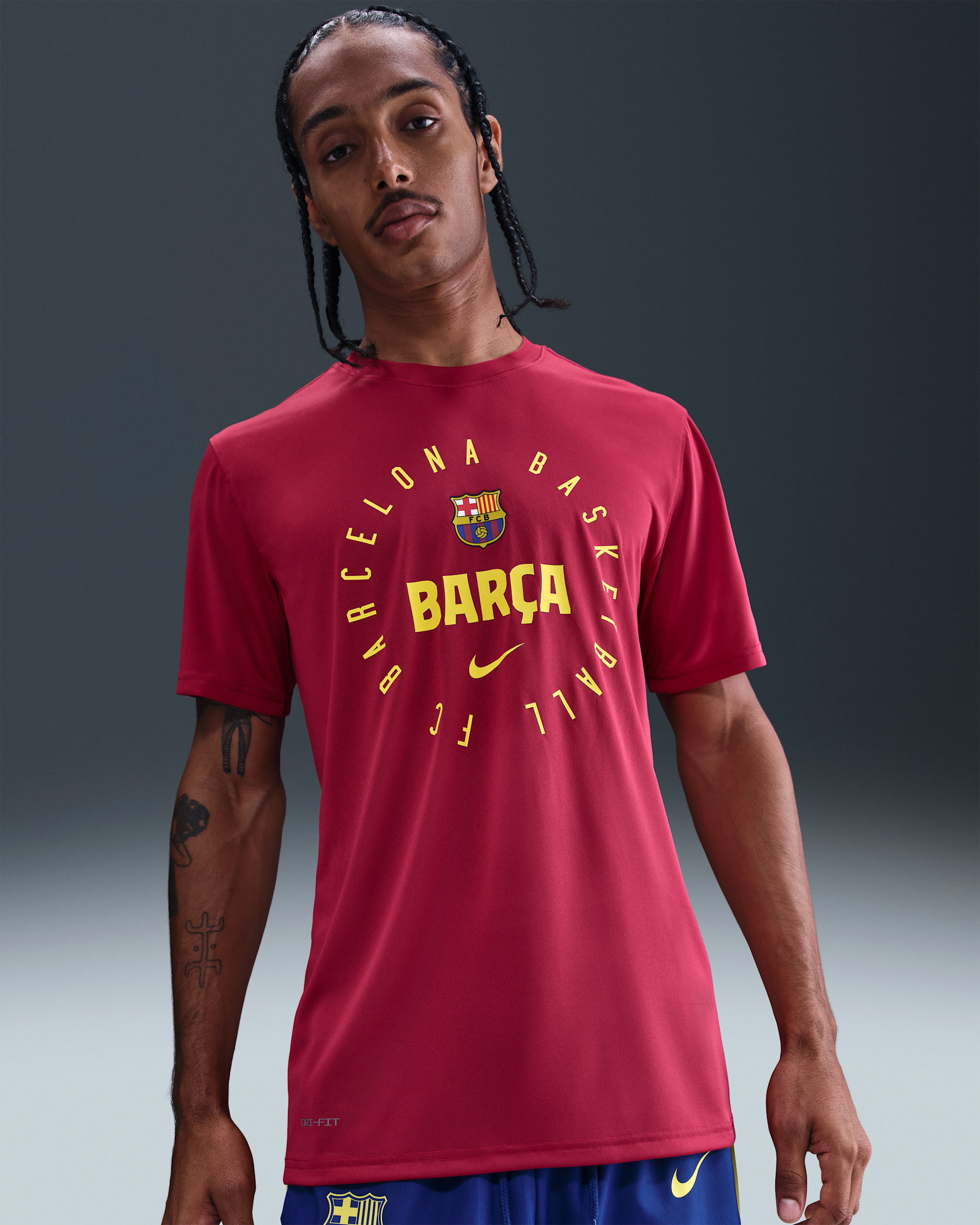 T-shirt d'entraînement à manches courtes FCB pour homme - Noble Red