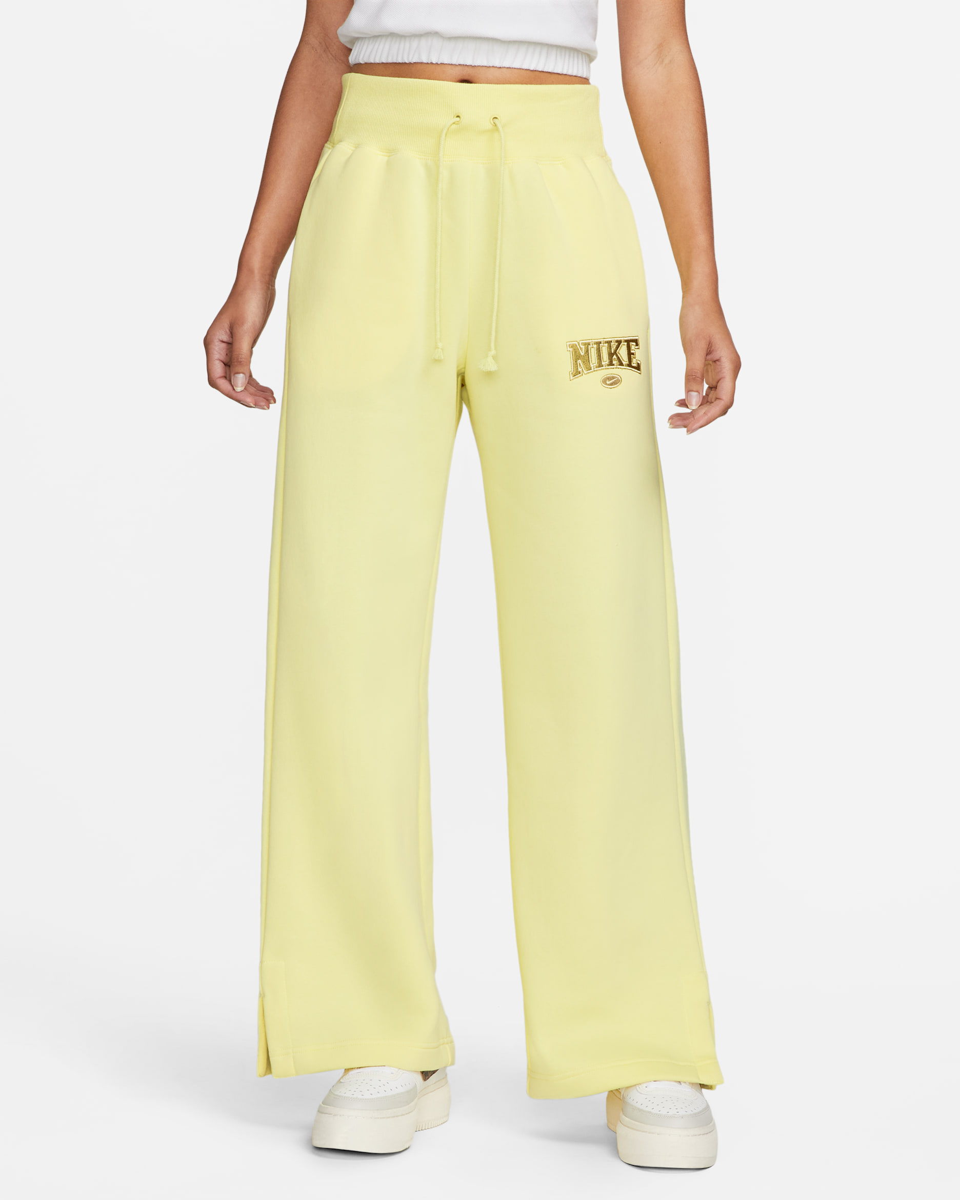 Nike Sportswear Phoenix Fleece Women's High-Waisted Wide-Leg Sweatpants - Lemon Chiffon