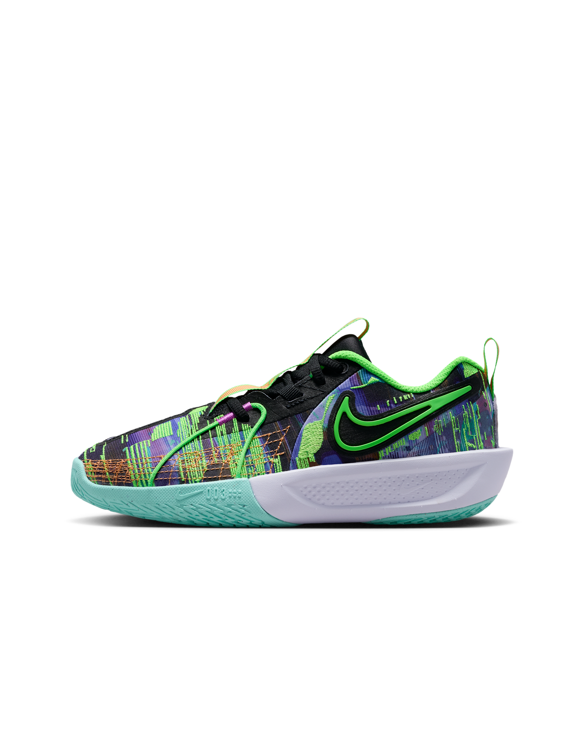 Nike G.T. Cut 3 Big Kids' Basketball Shoes - Blue Void/Hyper Violet/Bleached Turquoise/Green Strike