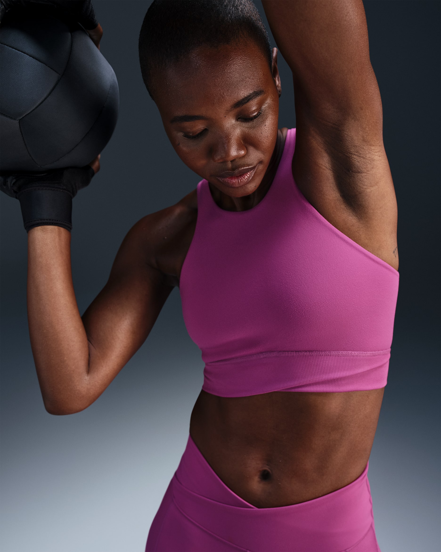 Nike One Twist Women's Light-Support Lightly Lined High-Neck Sports Bra - Hot Fuchsia/Hot Fuchsia/White