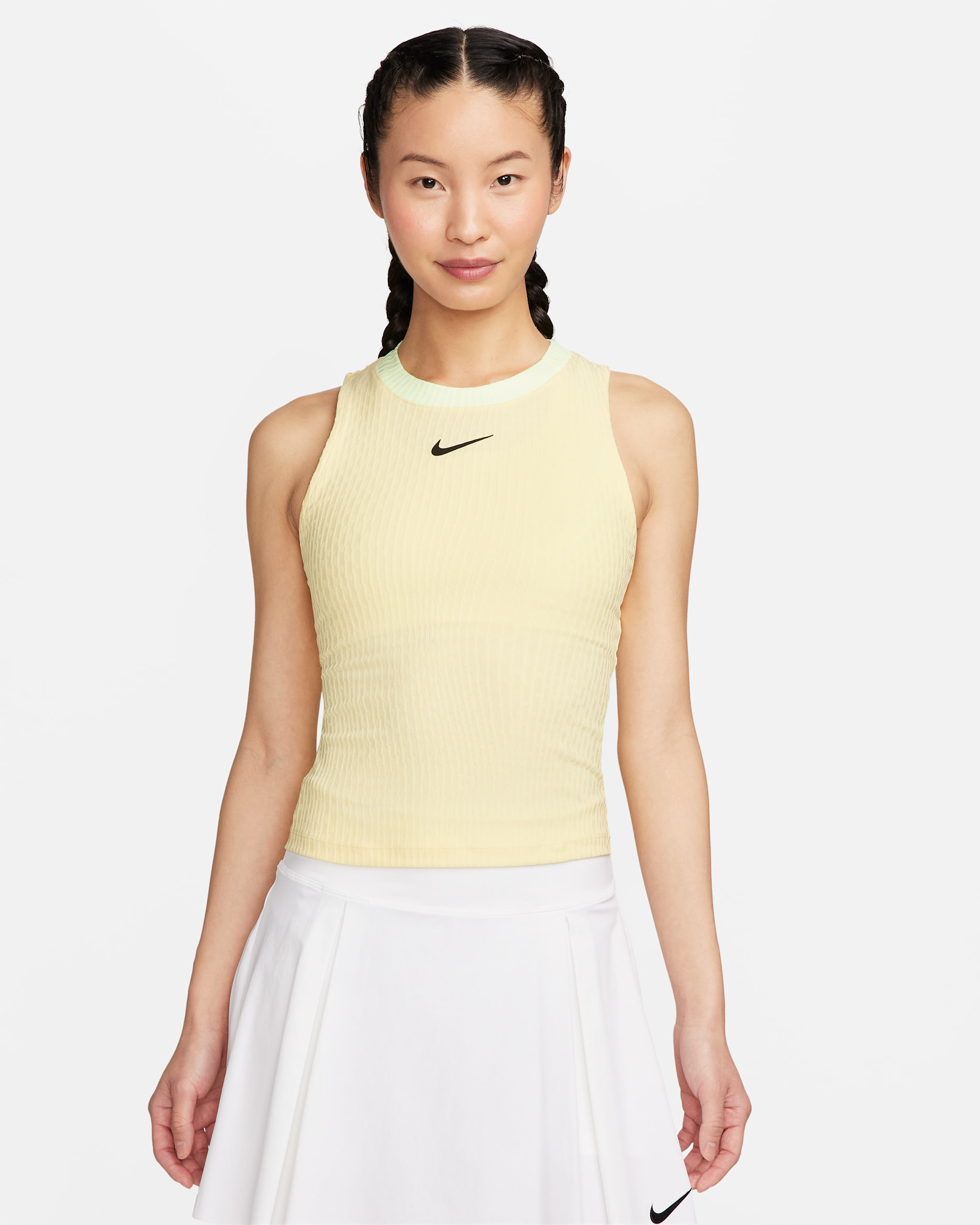 NikeCourt Slam Women's Tank Top - Soft Yellow/Soft Yellow/Barely Volt/Black