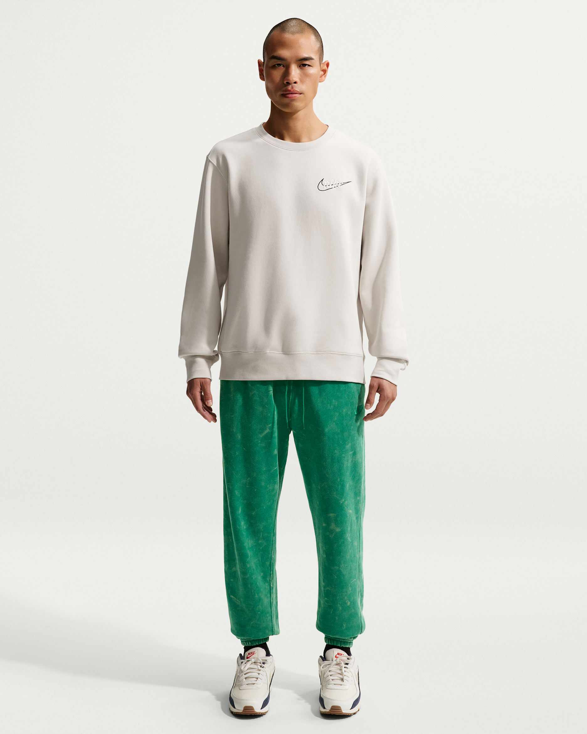 Pants de tejido Fleece con puño con efecto lavado para hombre Nike Sportswear Club - Malaquita/Malaquita