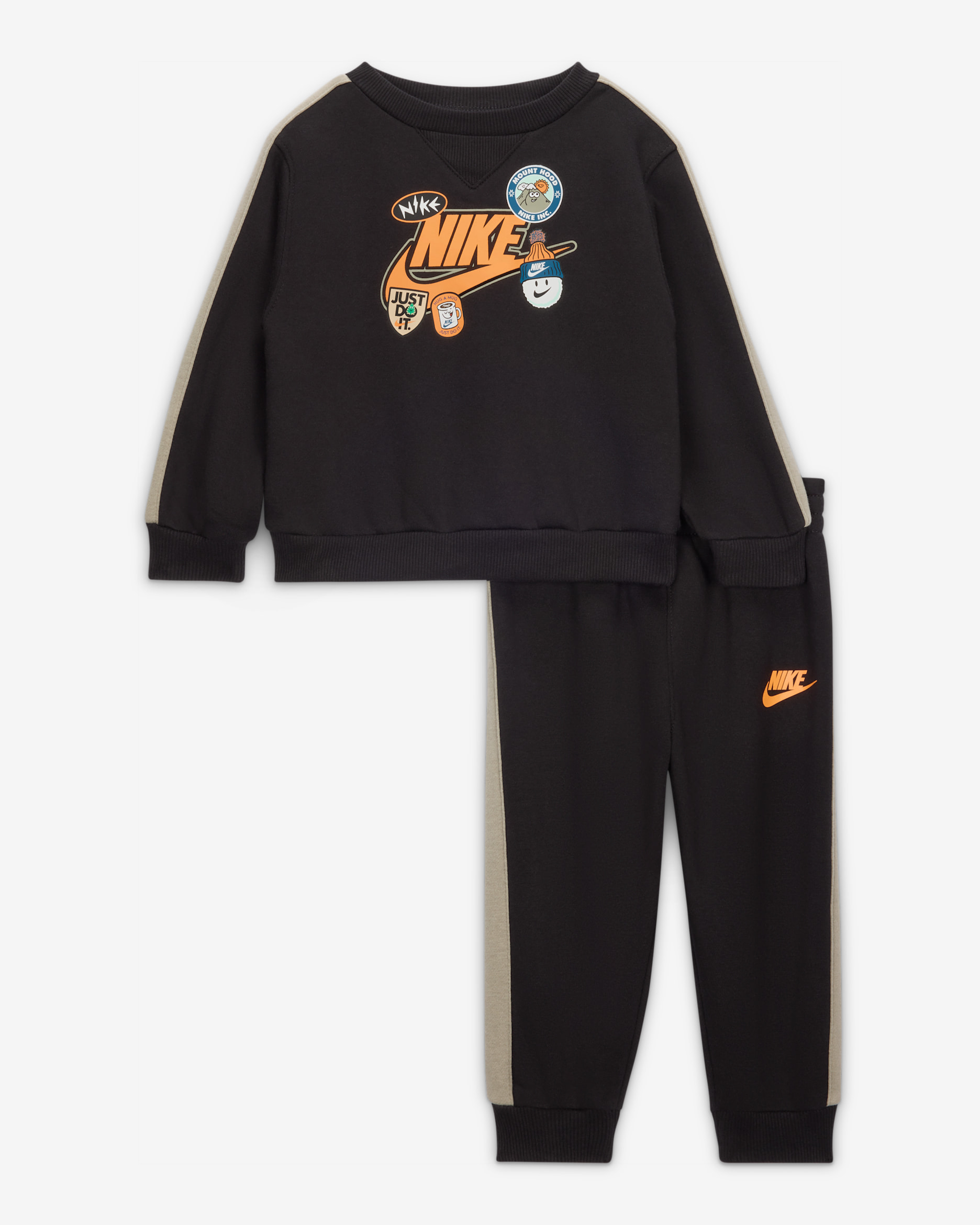 Conjunto de 2 piezas de pants de tejido Fleece para bebé (12-24 meses) Nike - Negro