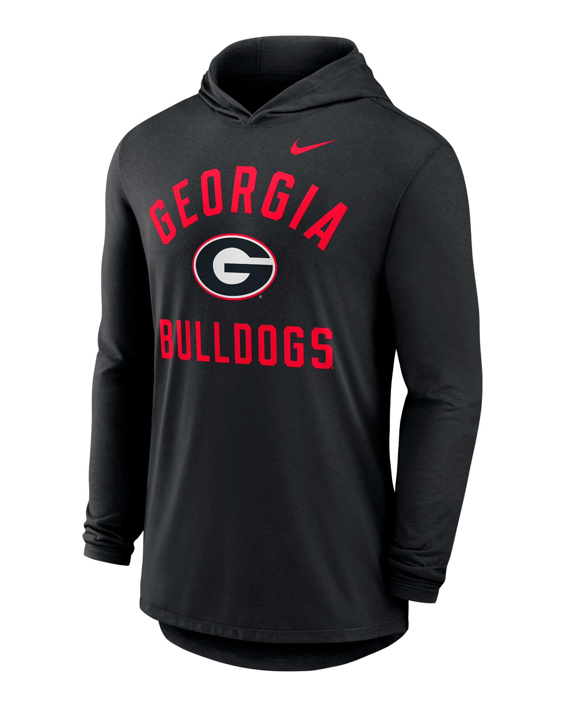 Georgia Campus Arch Men's Nike Dri-FIT College Long-Sleeve Hooded T-Shirt - Black