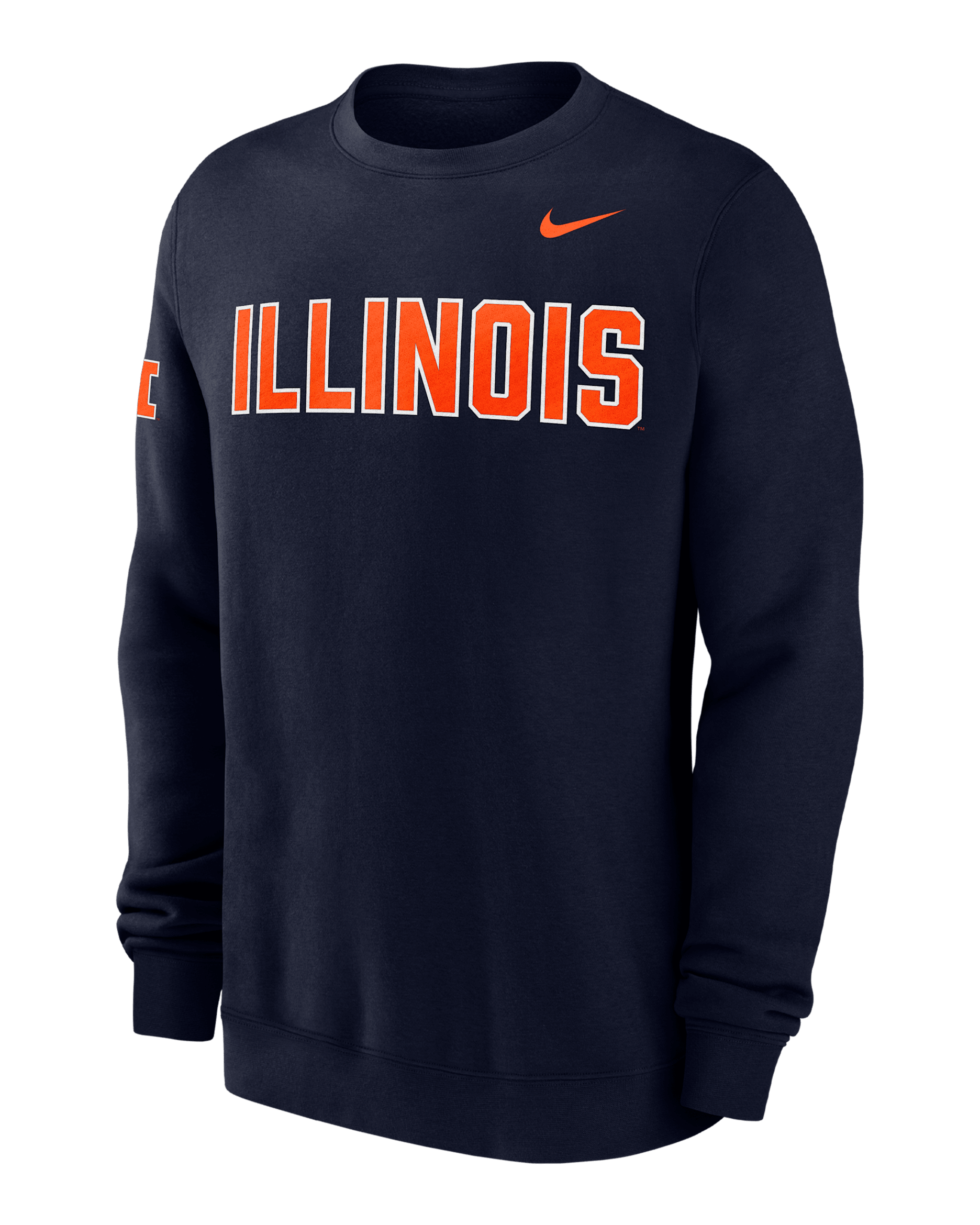 Illinois Club Fleece Men's Nike College Crew-Neck Sweatshirt - College Navy