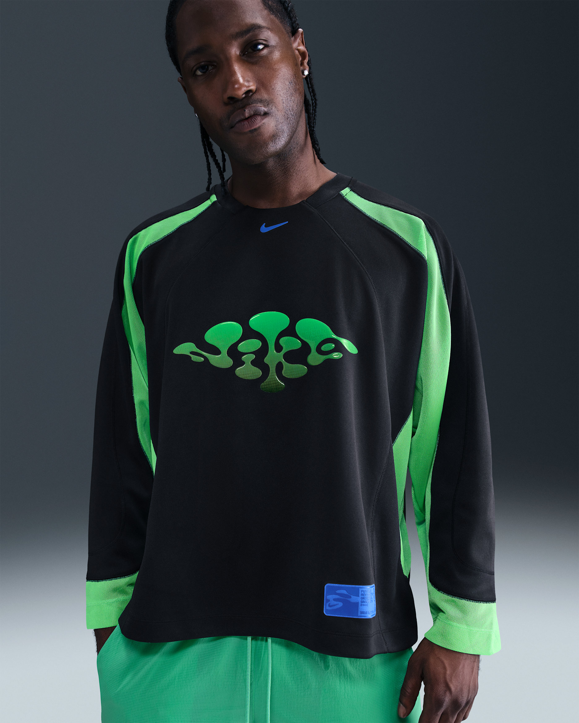 Nike Project F.R.O.G. Camiseta de manga larga Jelly Jersey para hombre - Negro/Verde impacto/Hiperroyal/Hiperroyal