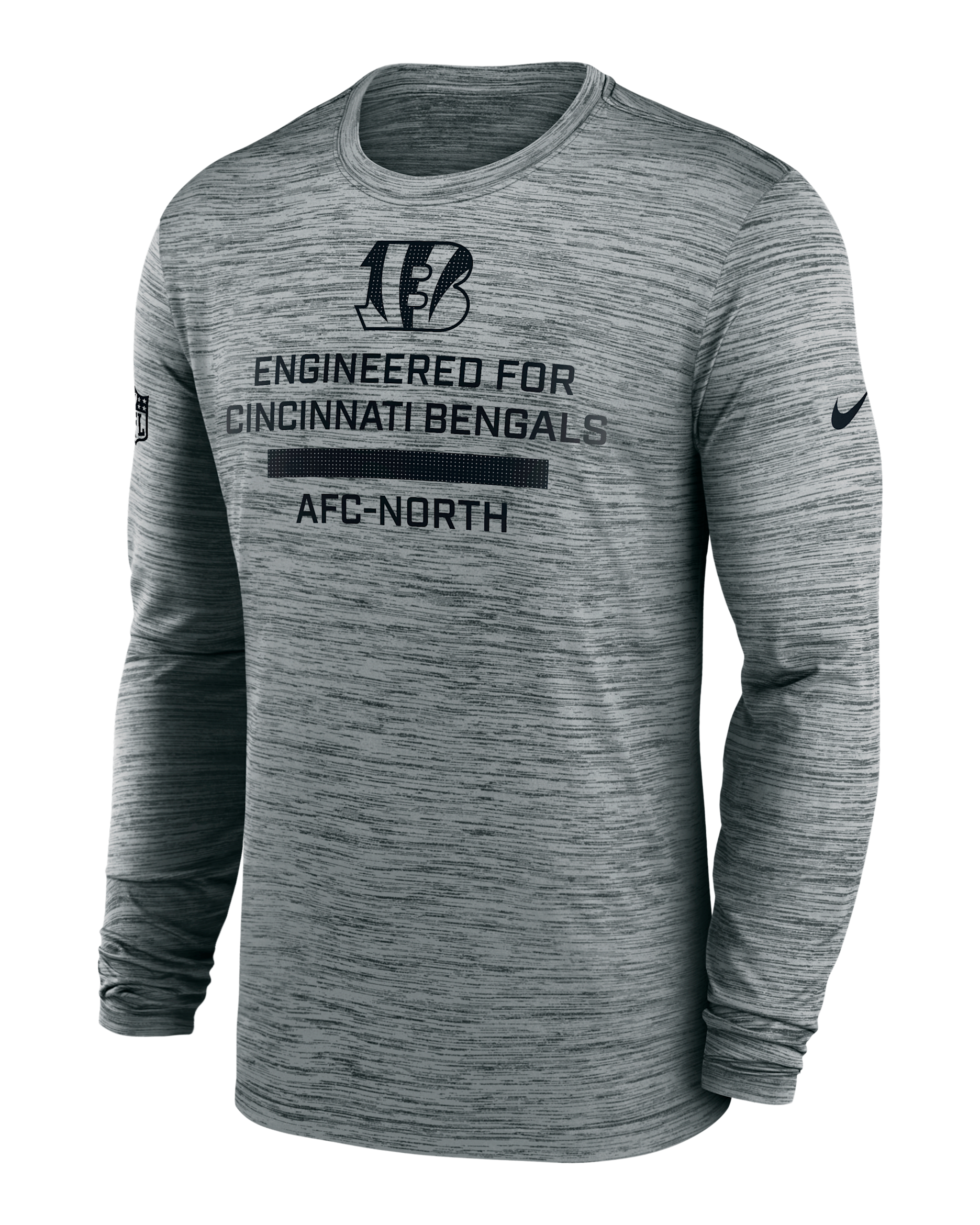 Playera de manga larga Nike Dri-FIT de la NFL para hombre Cincinnati Bengals Sideline Team Issue Velocity - Gris