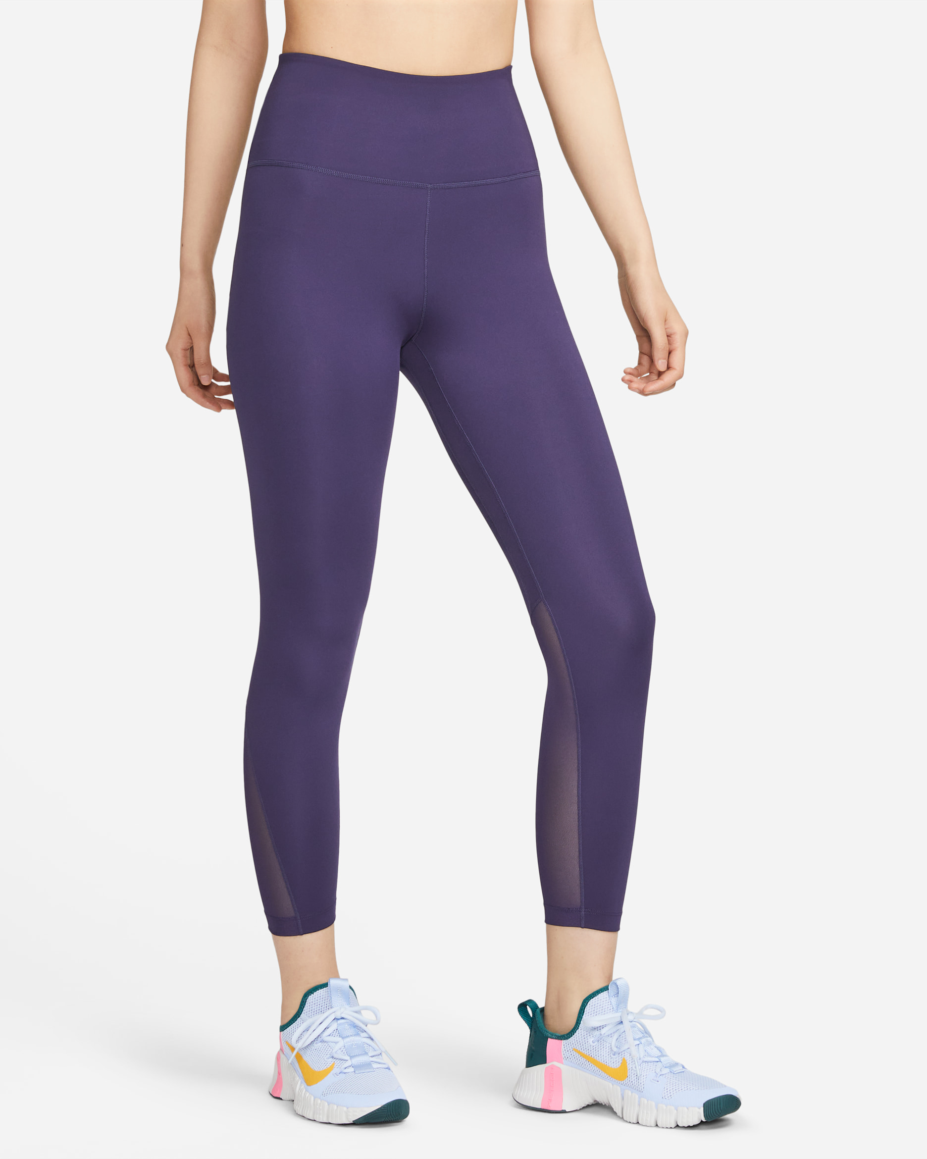 Nike One Women's High-Waisted 7/8 Leggings - Purple Ink/White